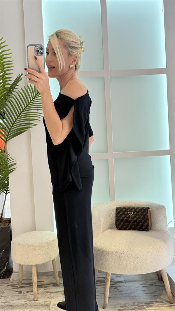 VANOLA OMUZ DETAYLI LACİVERT TAKIM