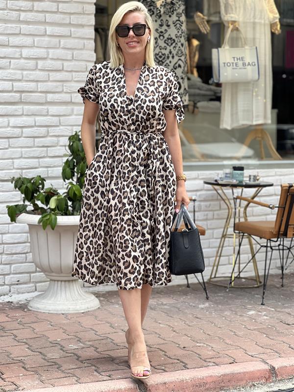 VERNA LEOPAR ELBİSE