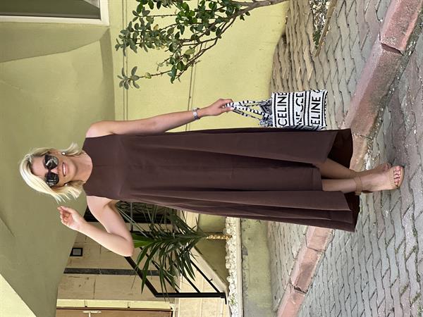 VİSKO KAHVERENGİ ELBİSE