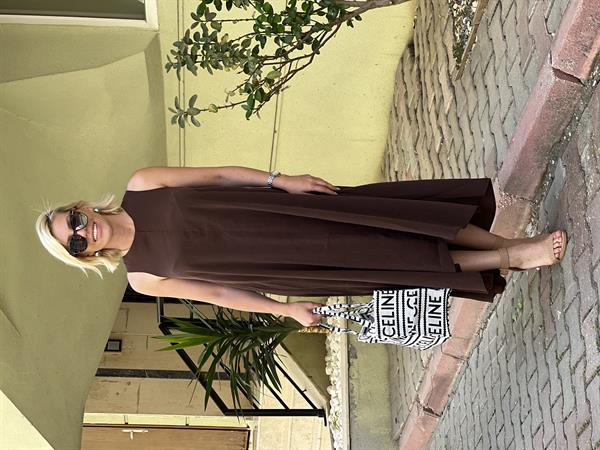 VİSKO KAHVERENGİ ELBİSE