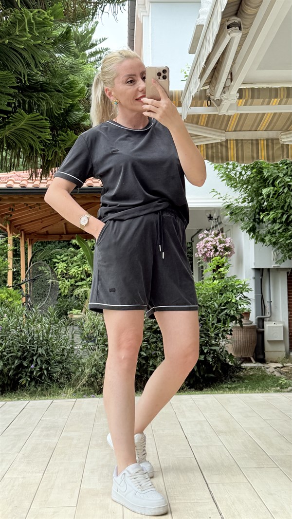 WALLEN SİYAH ŞORTLU TAKIM