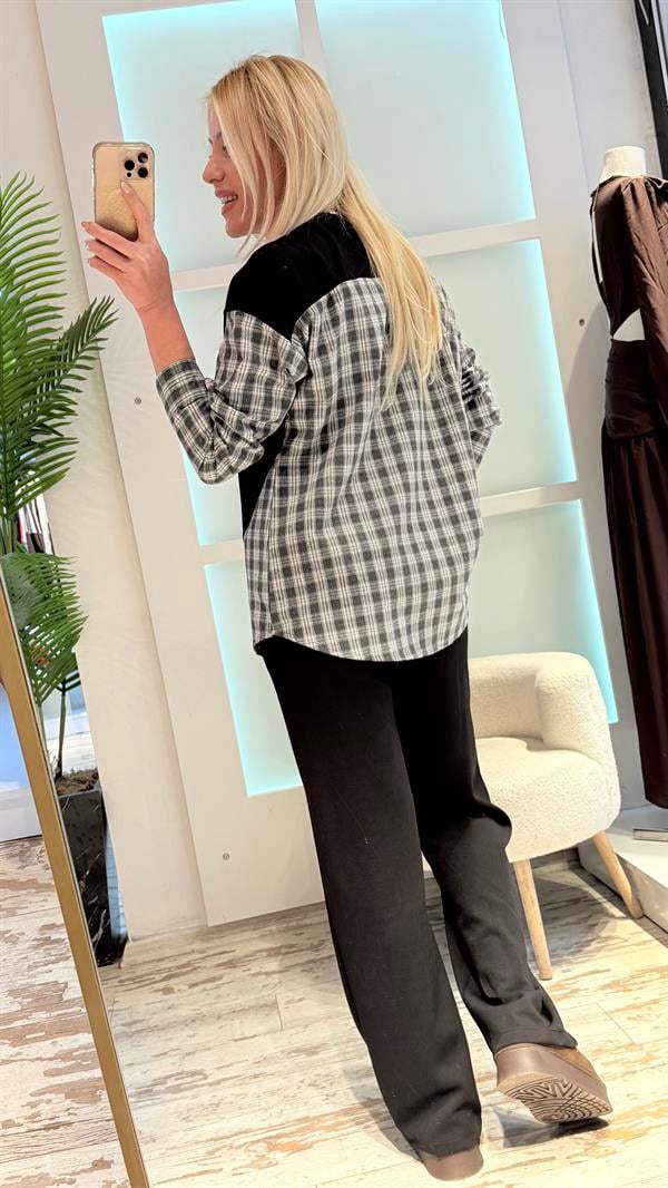 ZOİN GÖMLEK DETAYLI SİYAH TAKIM