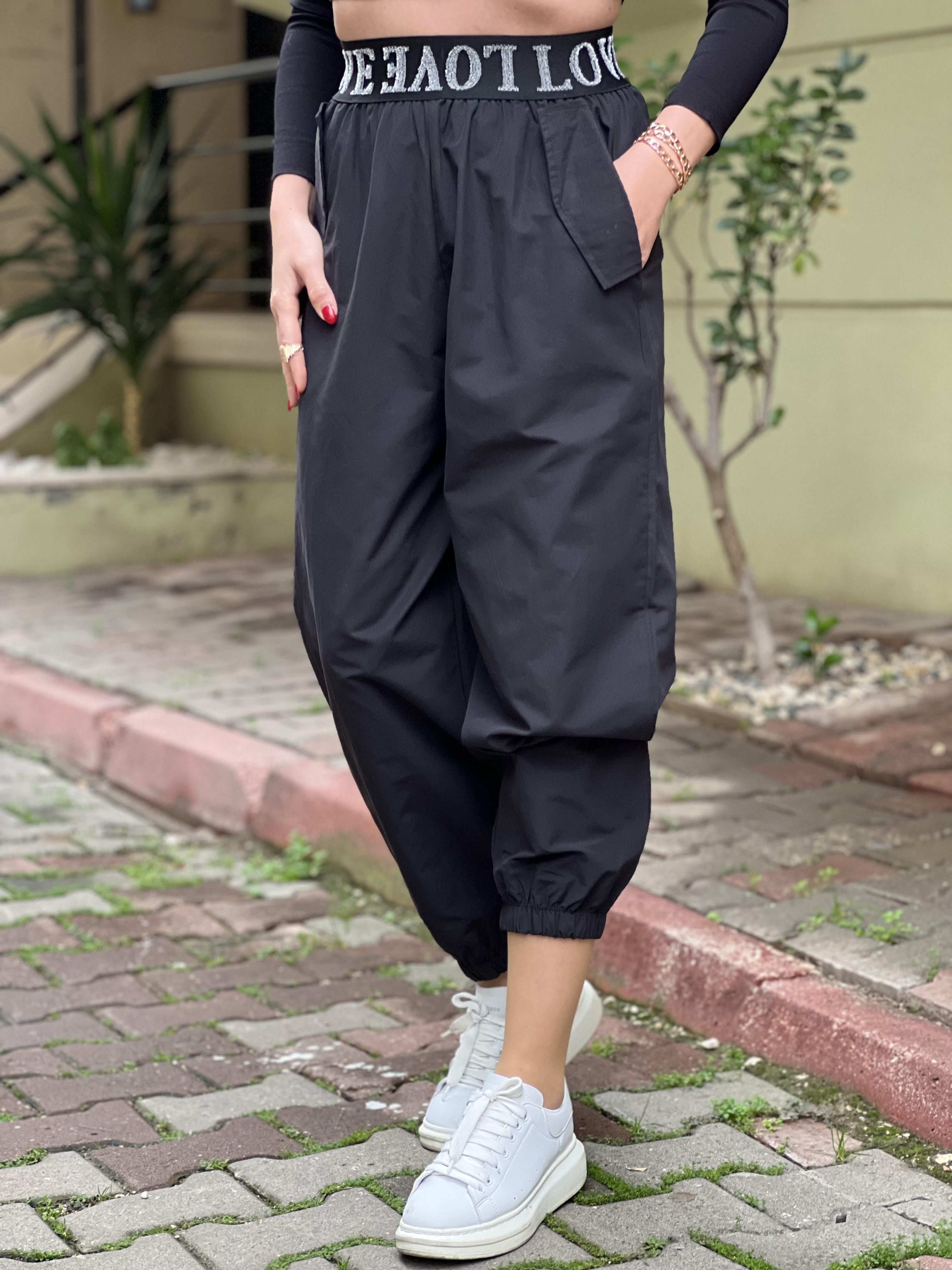 BALON SİYAH ŞALVAR PANTOLON 