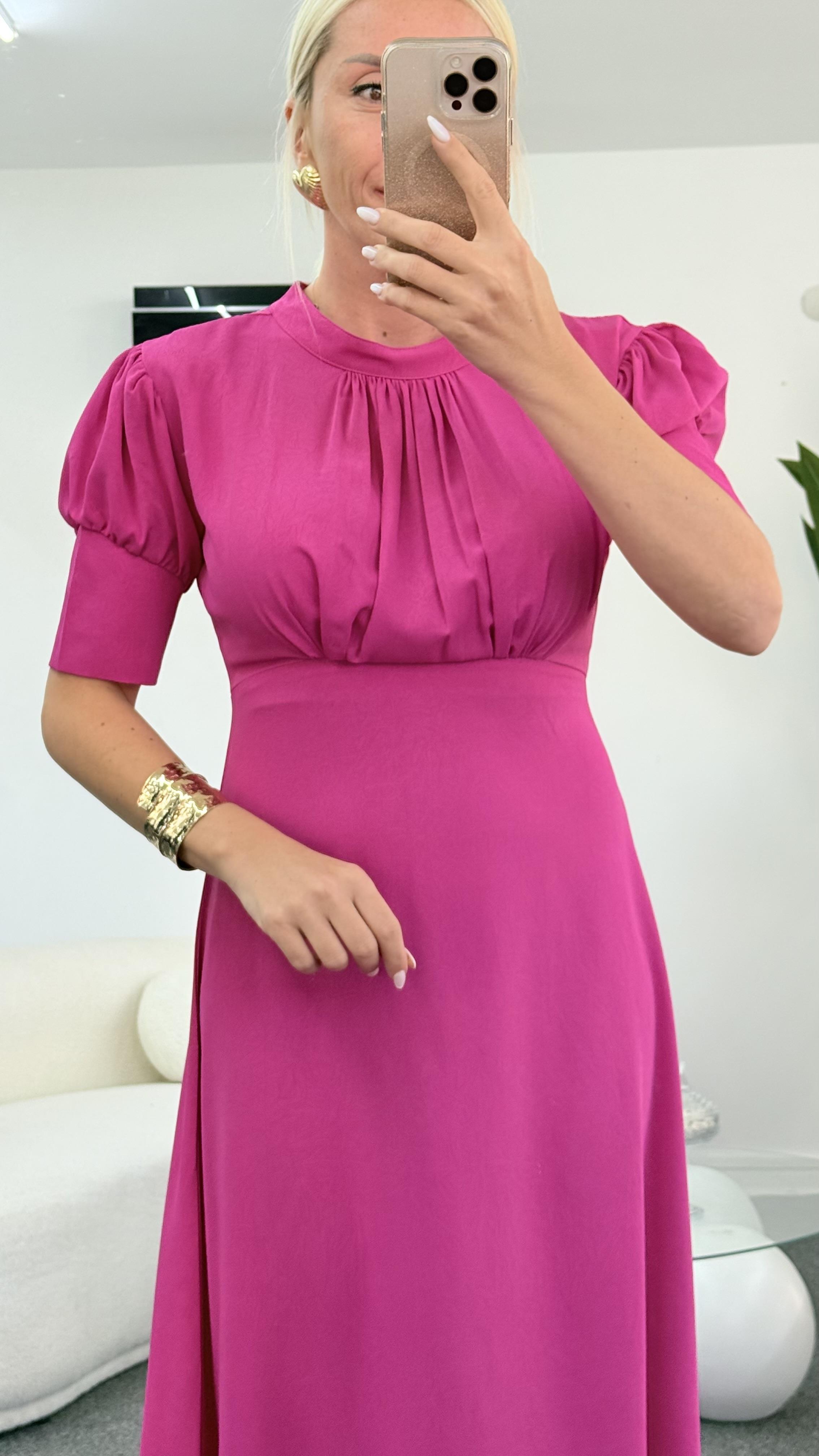 ESTELLE PEMBE ELBİSE