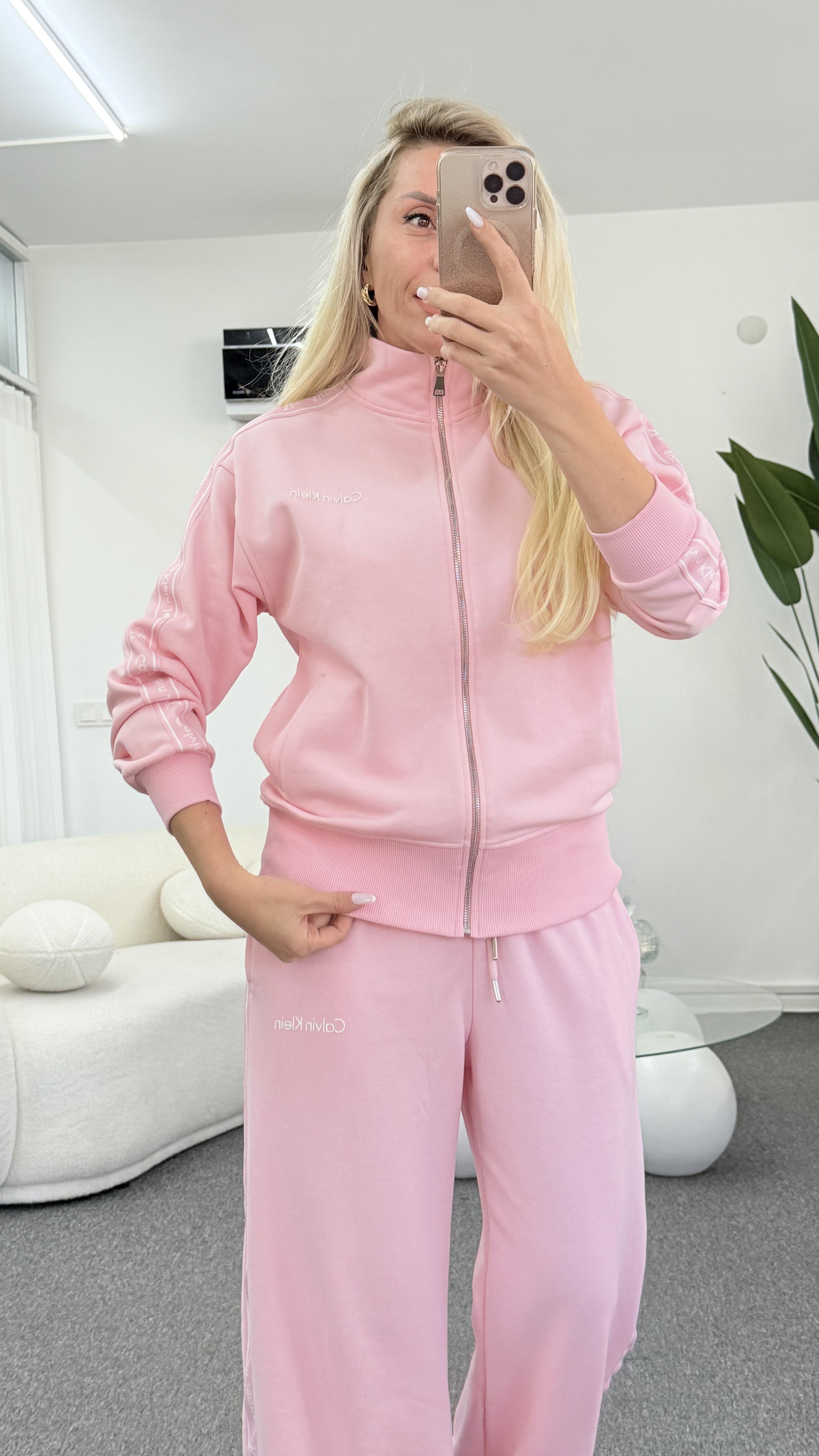 FİNEX  FERMUARLI PEMBE EŞOFMAN TAKIMI