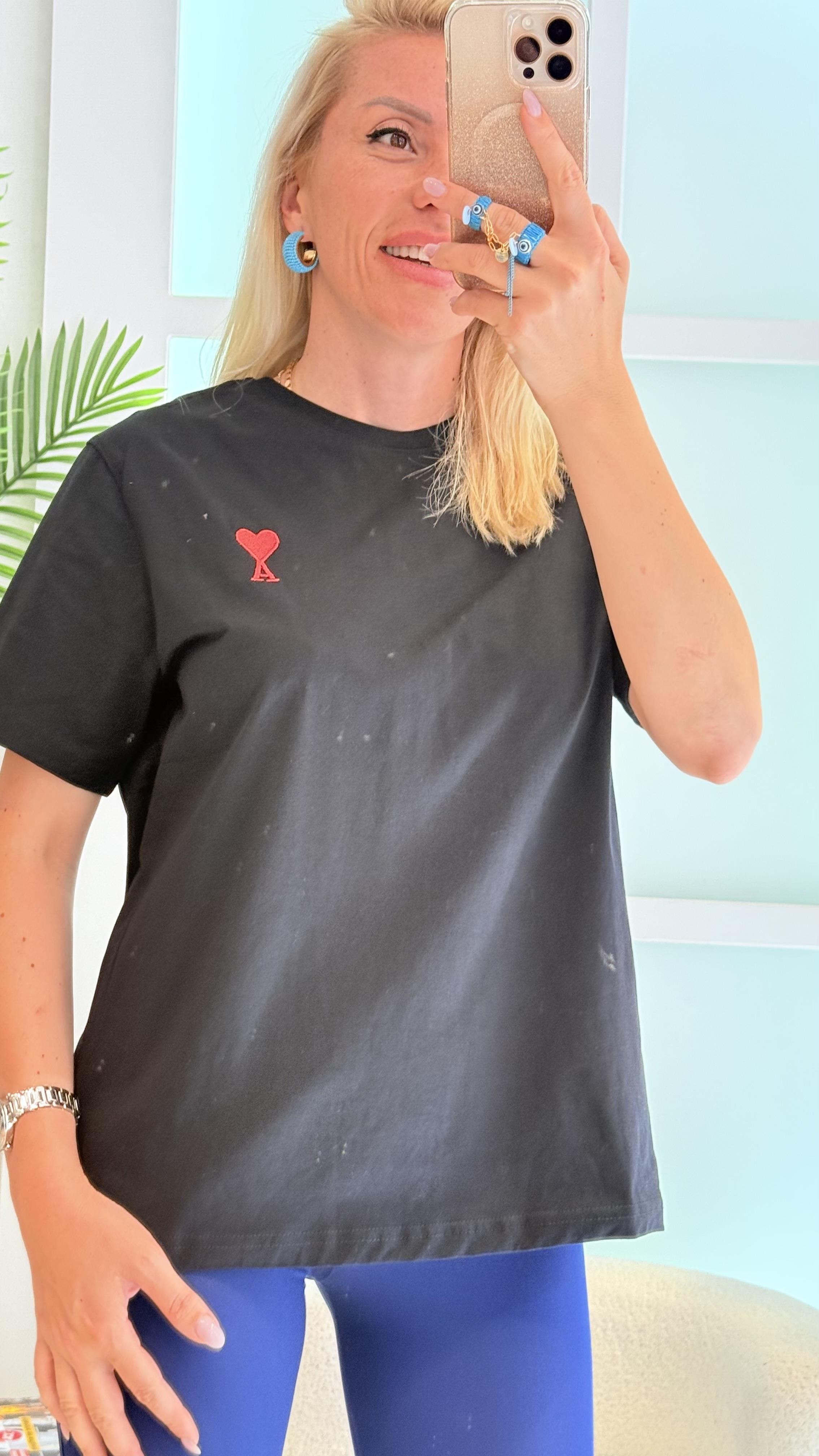 FLOWERS SİYAH TSHIRT