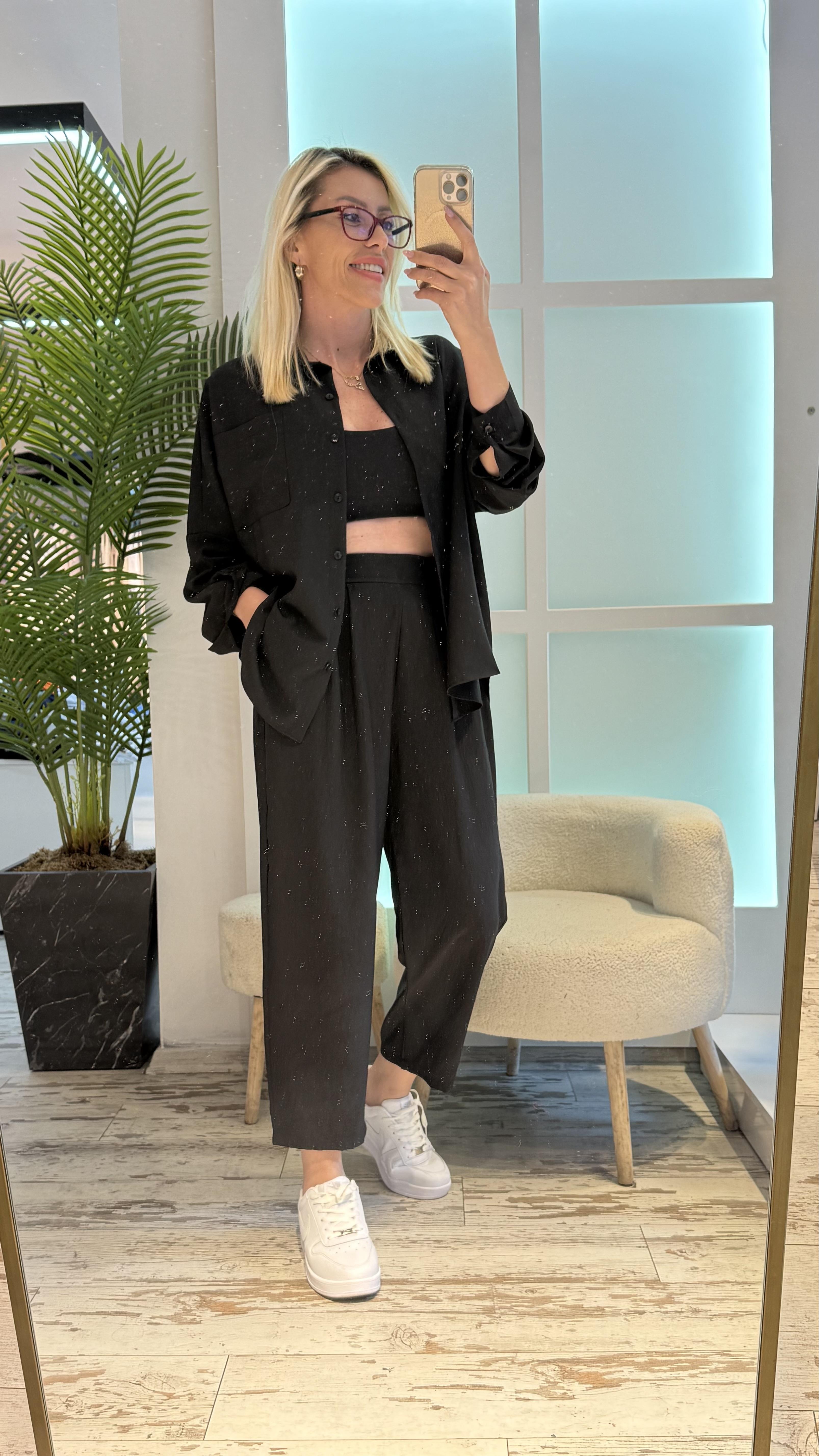 HUSKEY CREP SİYAH TAKIM