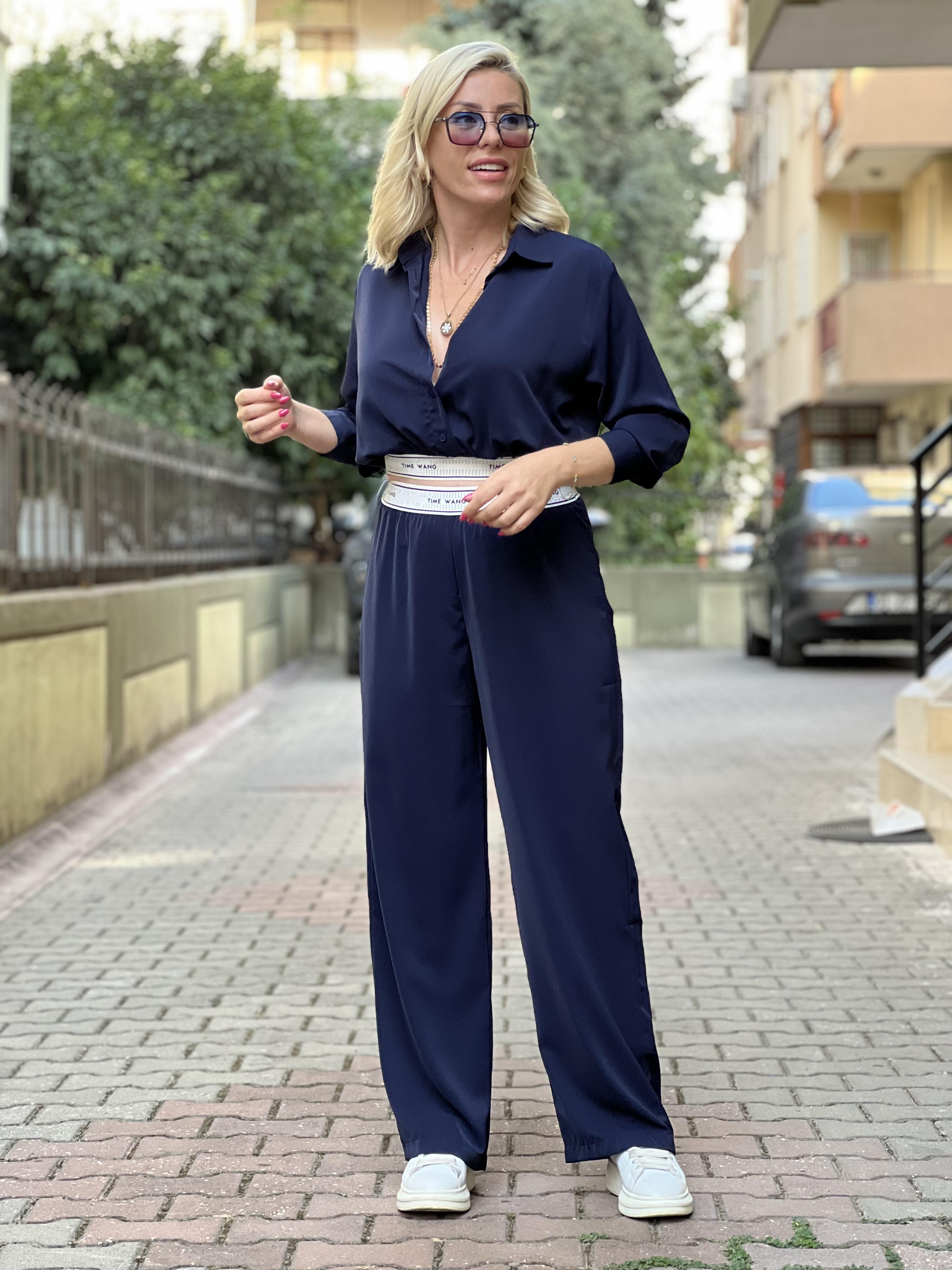 LİNS LACİVERT TAŞLI TAKIM 