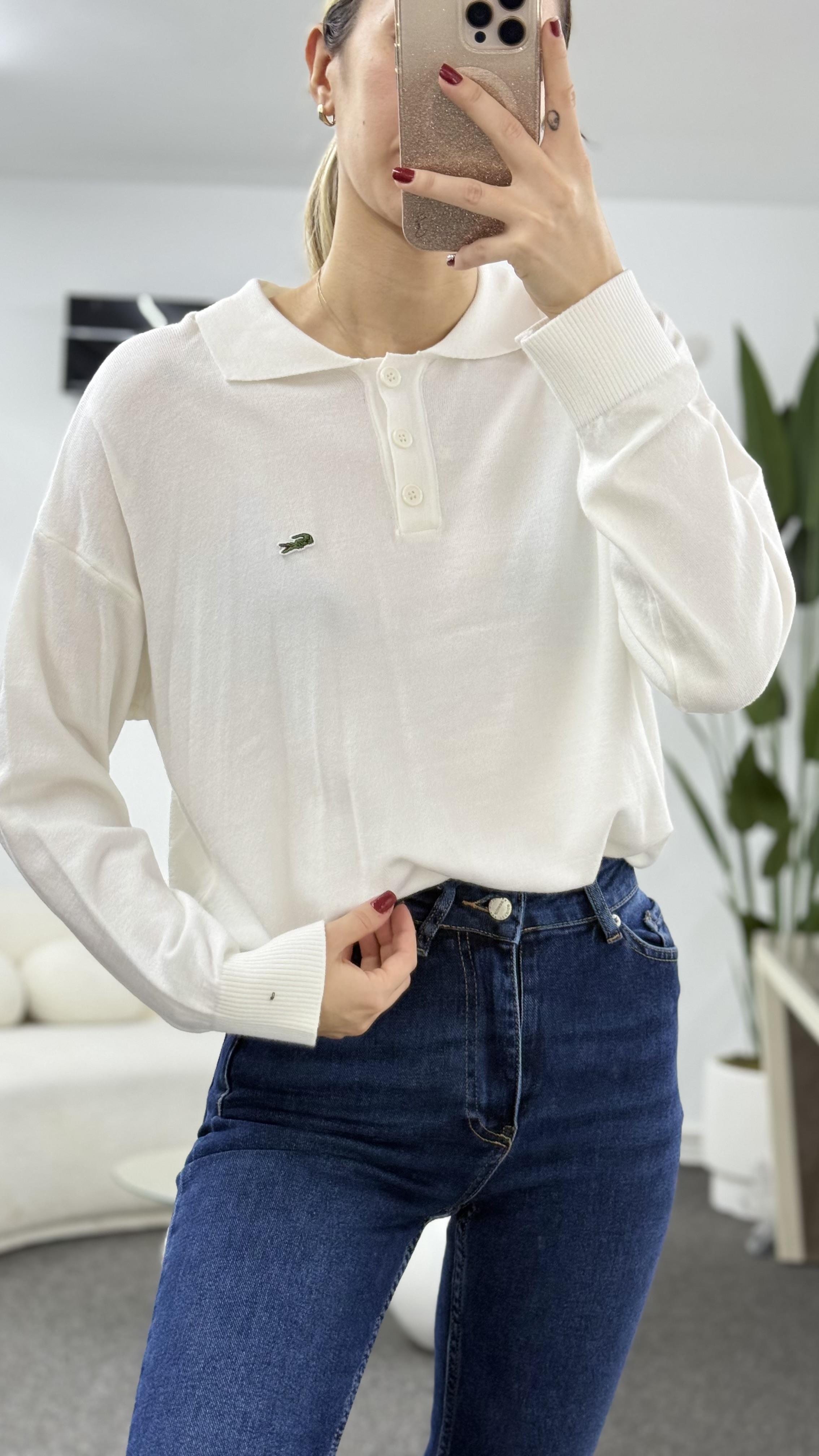 LORRS  BEYAZ DÜĞMELİ KAZAK