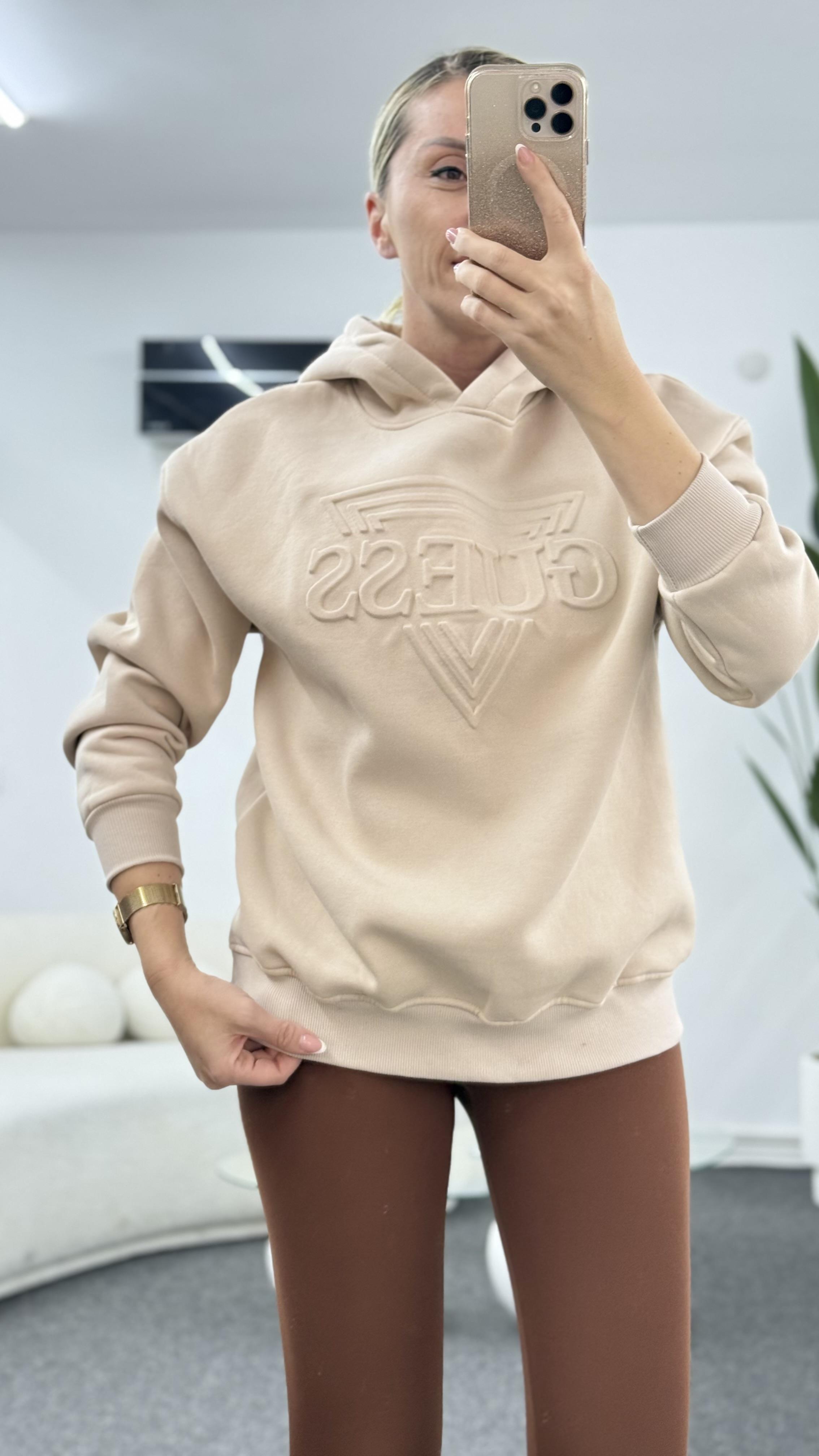 MİNSY BEJ KAPŞONLU SWEATSHIRT