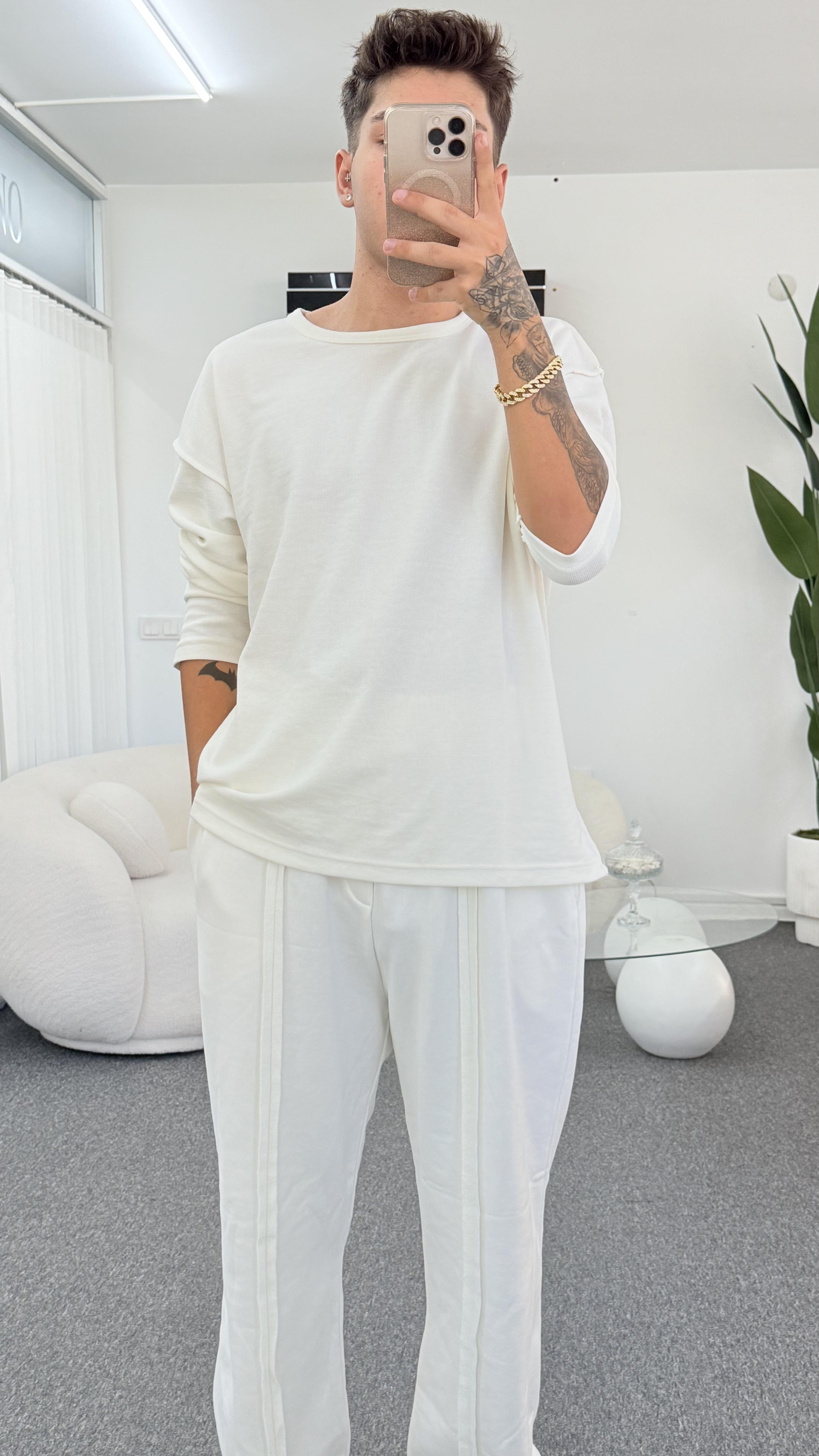 MİSSİLE ÜNİSEX BEYAZ EŞOFMAN TAKIMI