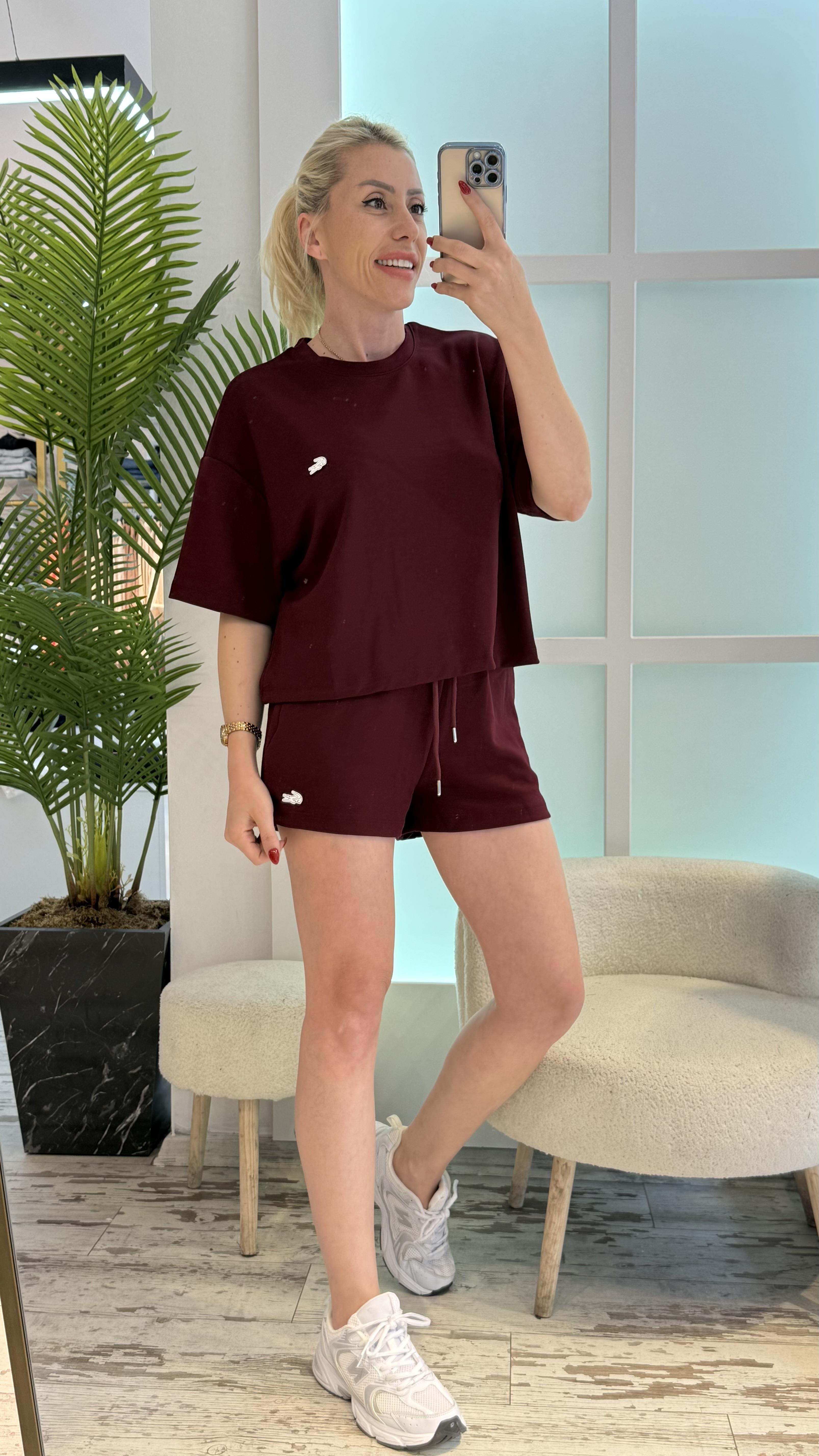 Oslo Bordo Modal Kumaş Takım