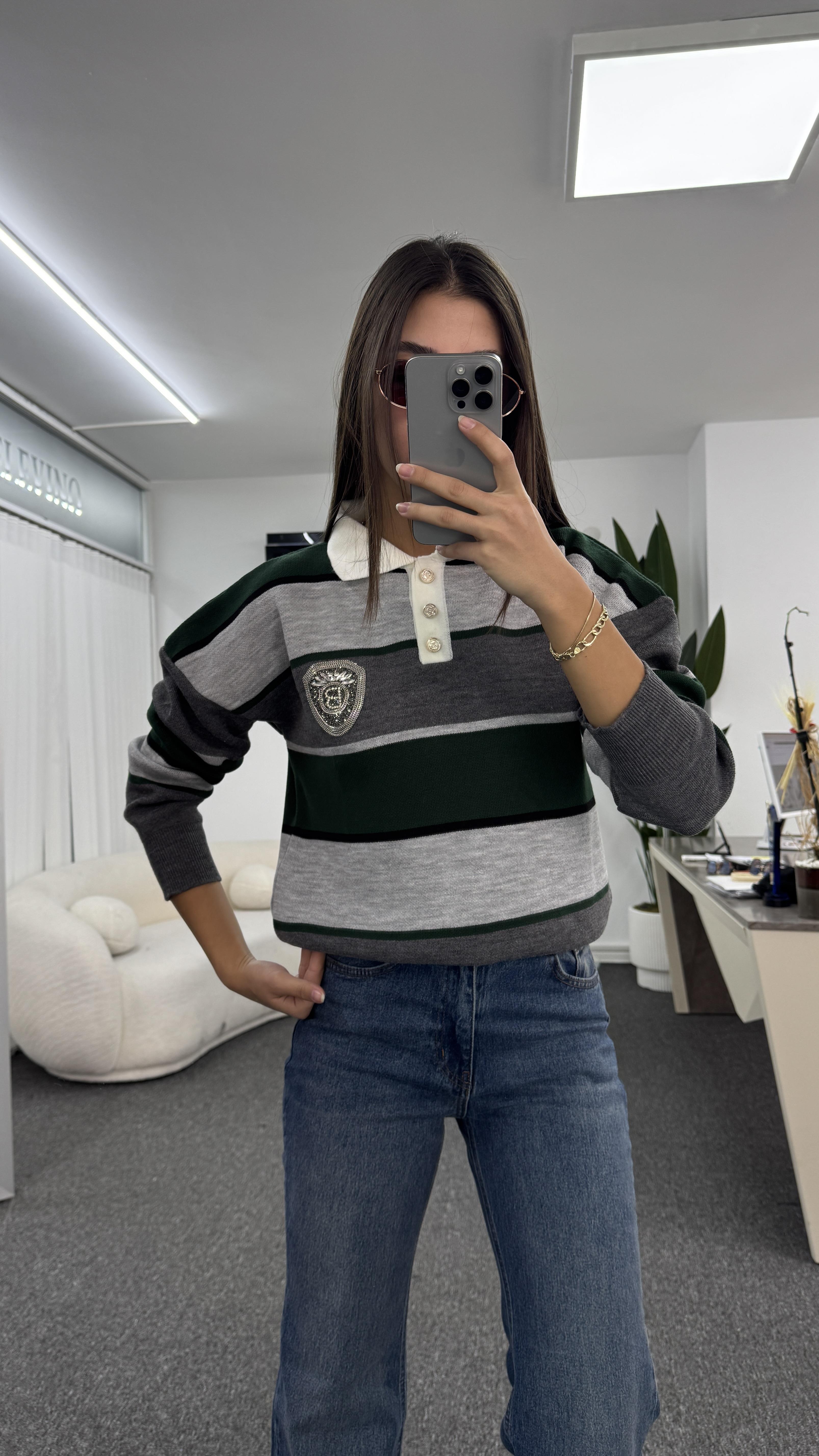 SİMON TAŞLI GRİ KAZAK