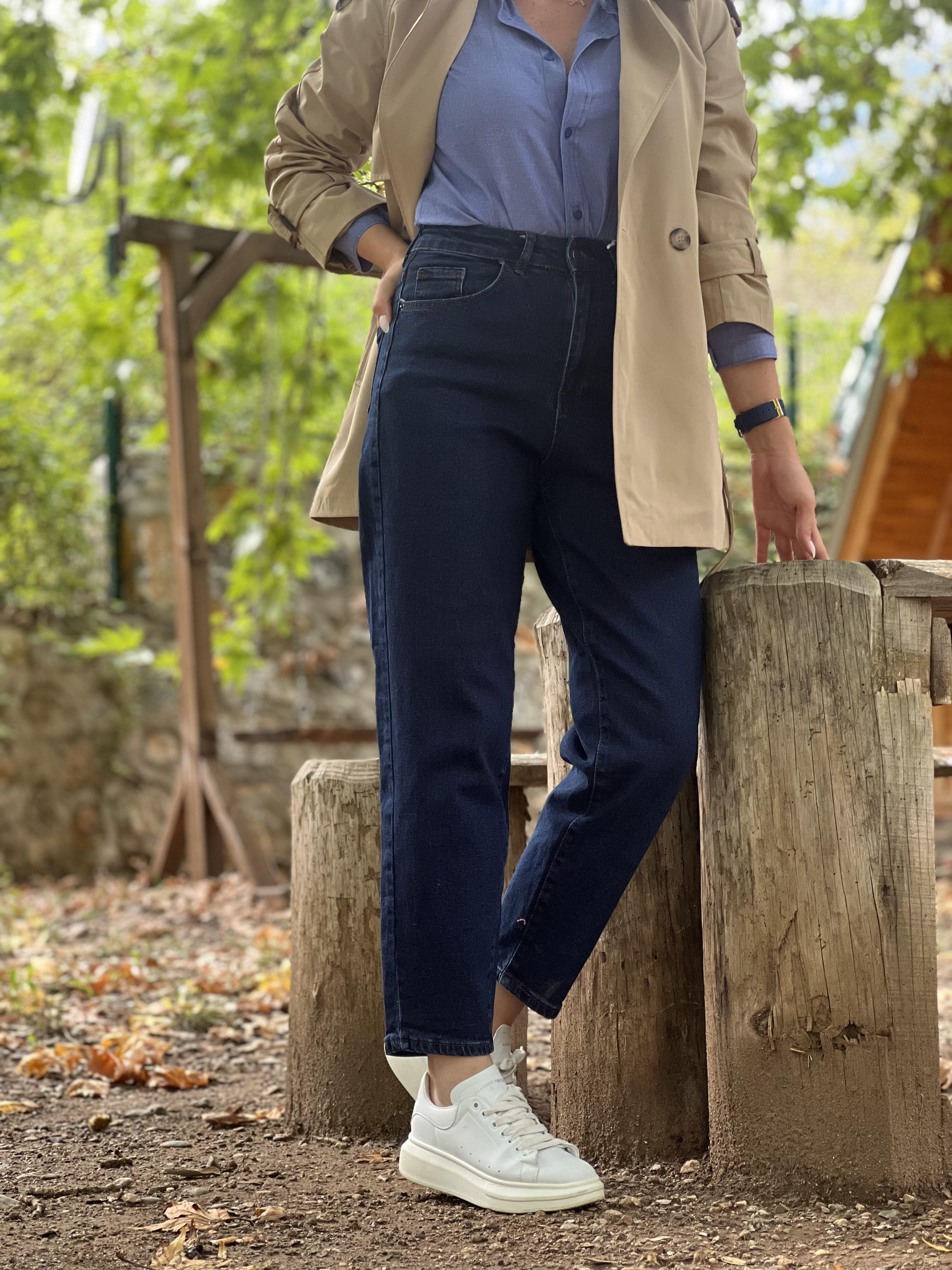 STAR LACİVERT MOM JEAN