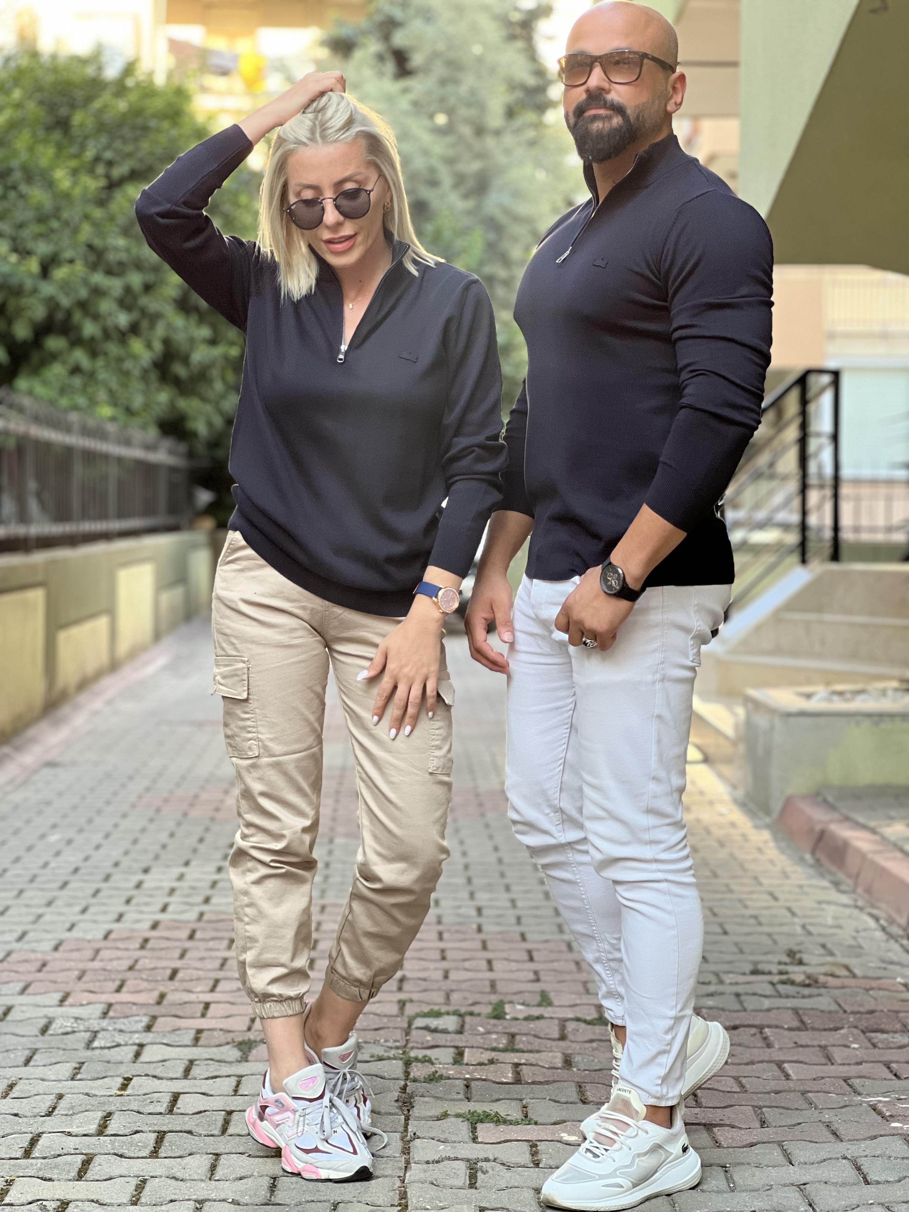 TİNYY LACİVERT FERMUARLI SWEAT 