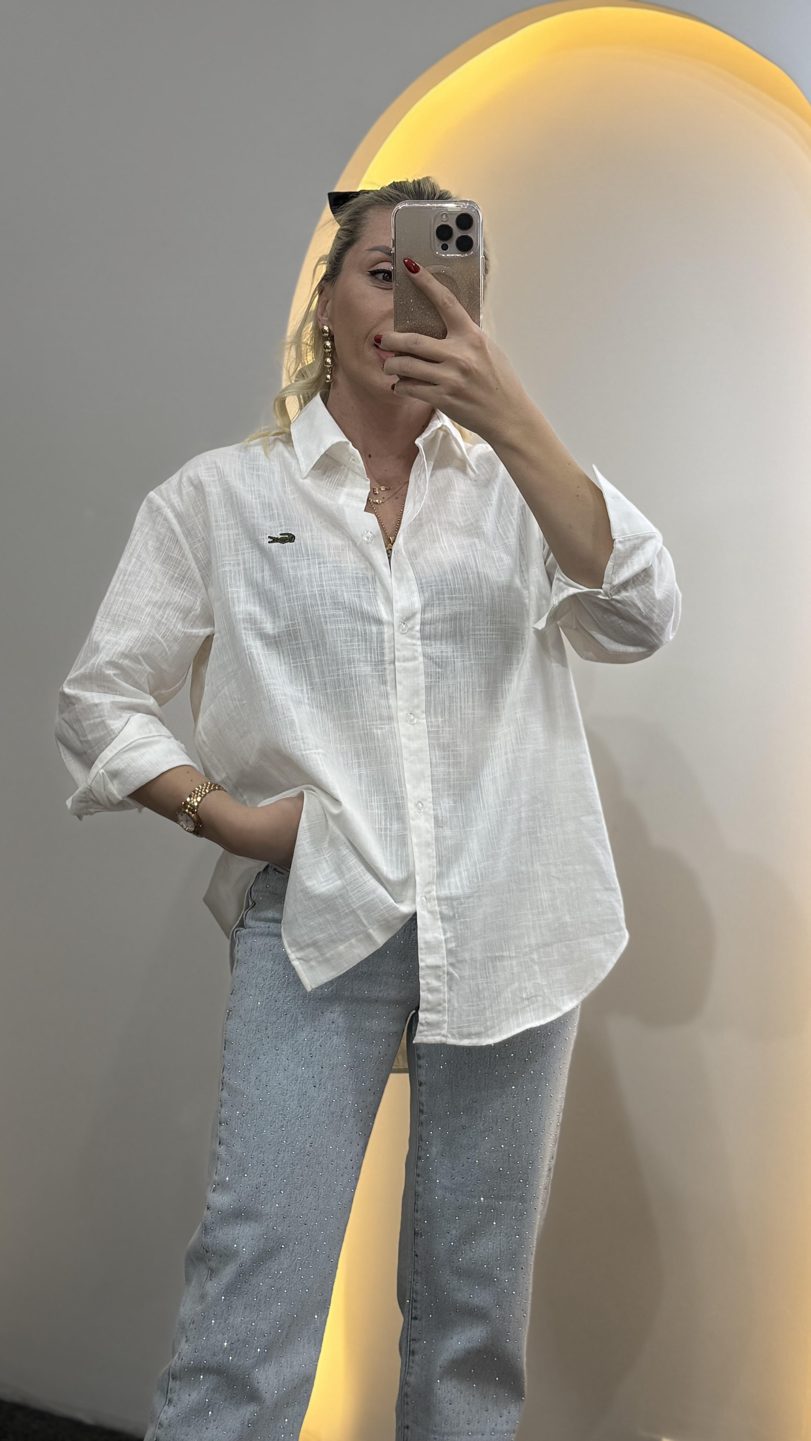 TRUE BEYAZ KETEN GÖMLEK