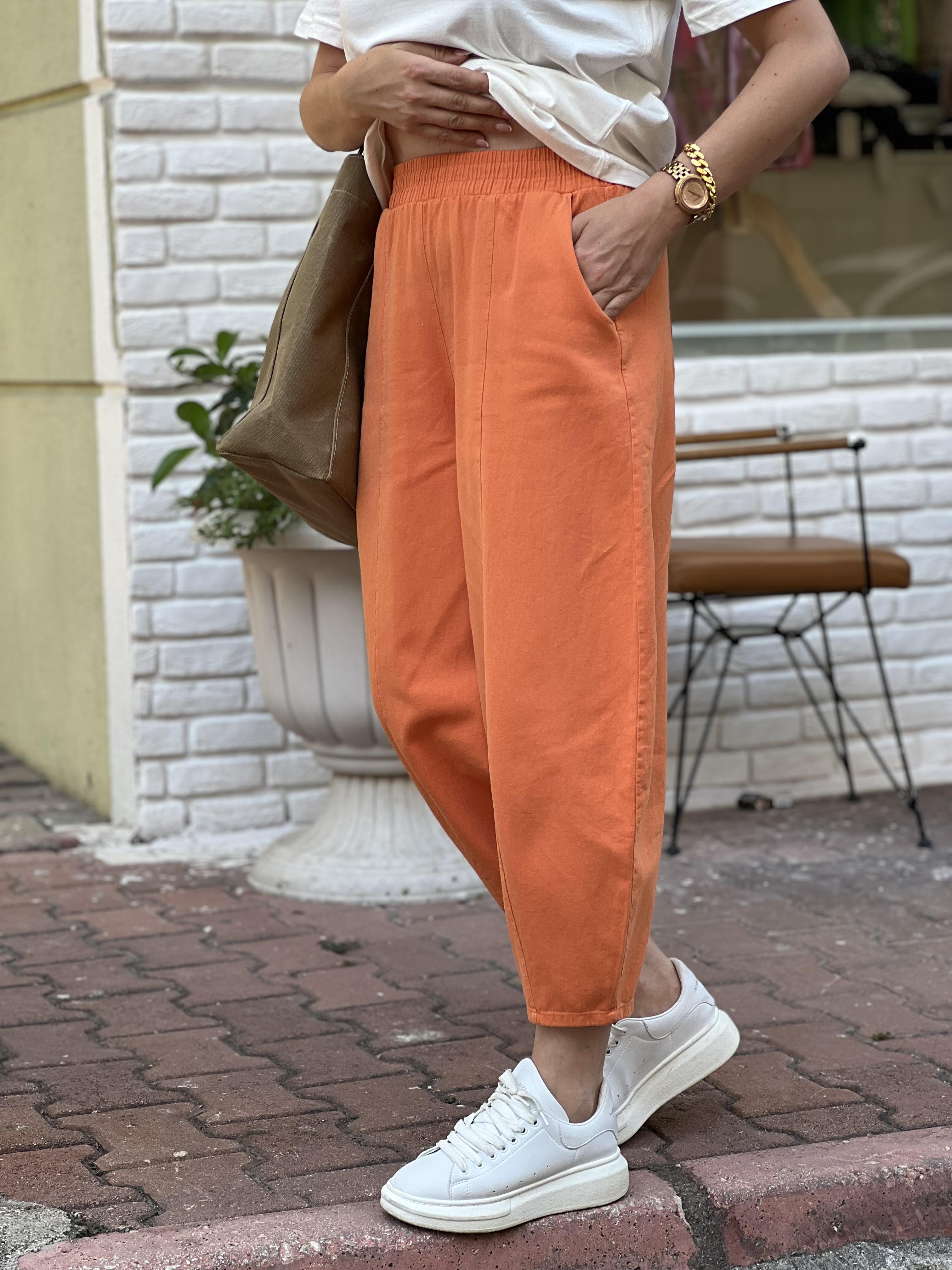 TURUNCU ŞALVAR PANTOLON 