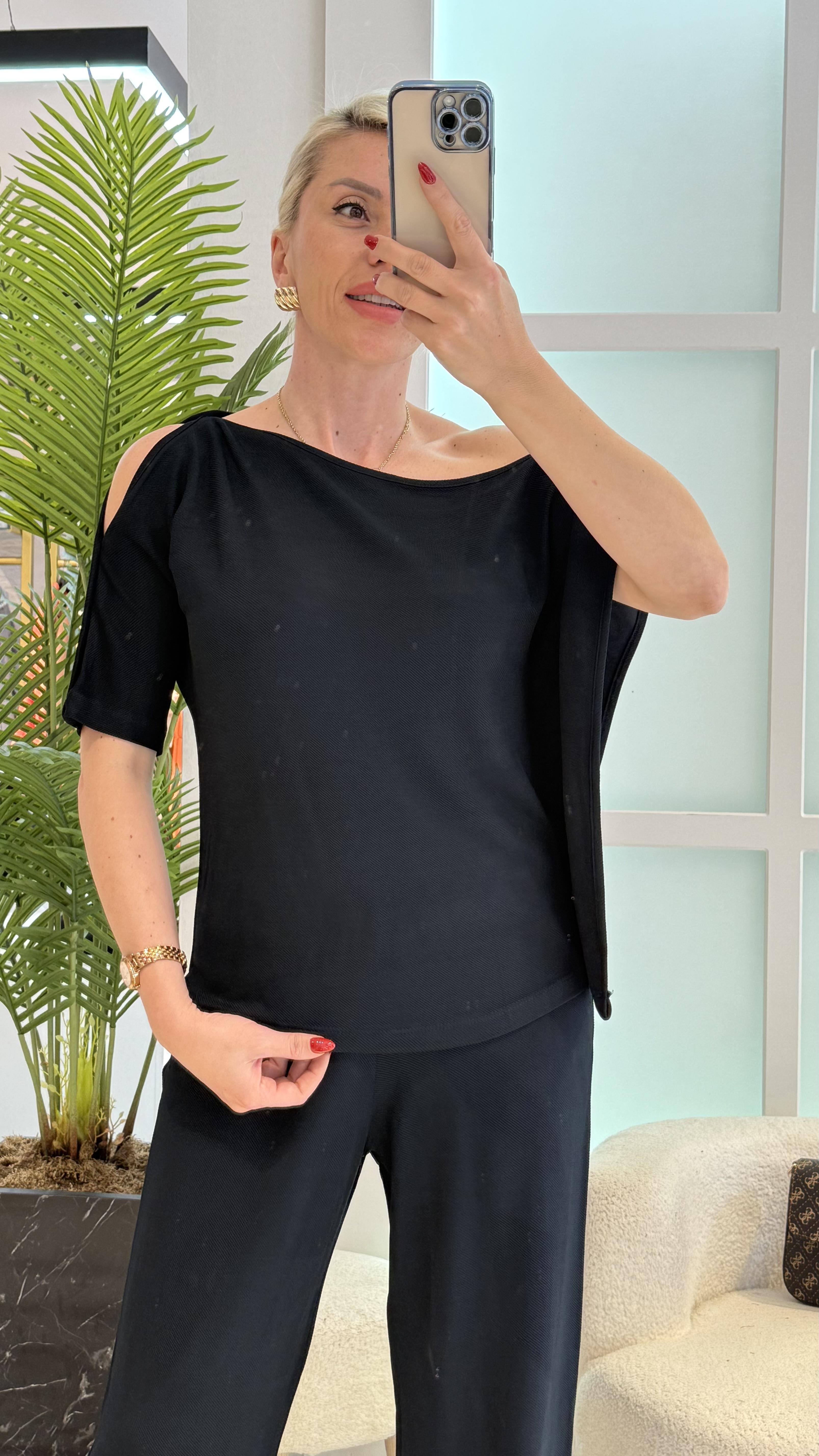 Vanola Omuz Detaylı Lacivert Takım