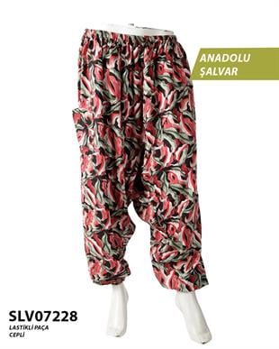 Viskon Lastik Palça Anadolu Şalvar (Cepli) SLV07228-7813SLV07228