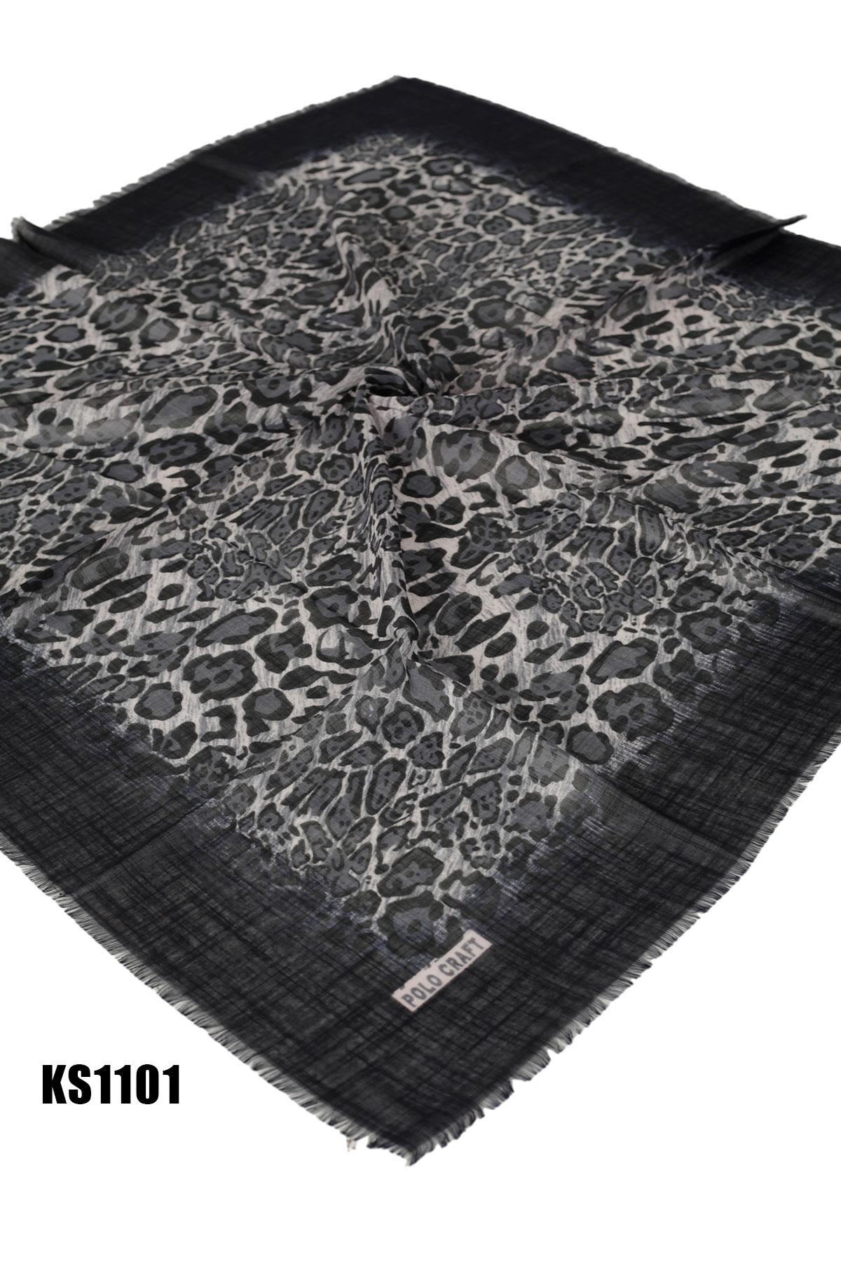 Desenli Flamlı Eşarp 100*100cm KS1101-0929KS1101