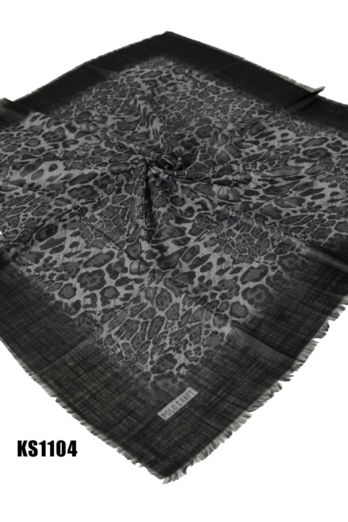 Desenli Flamlı Eşarp 100*100cm KS1104-0932KS1104