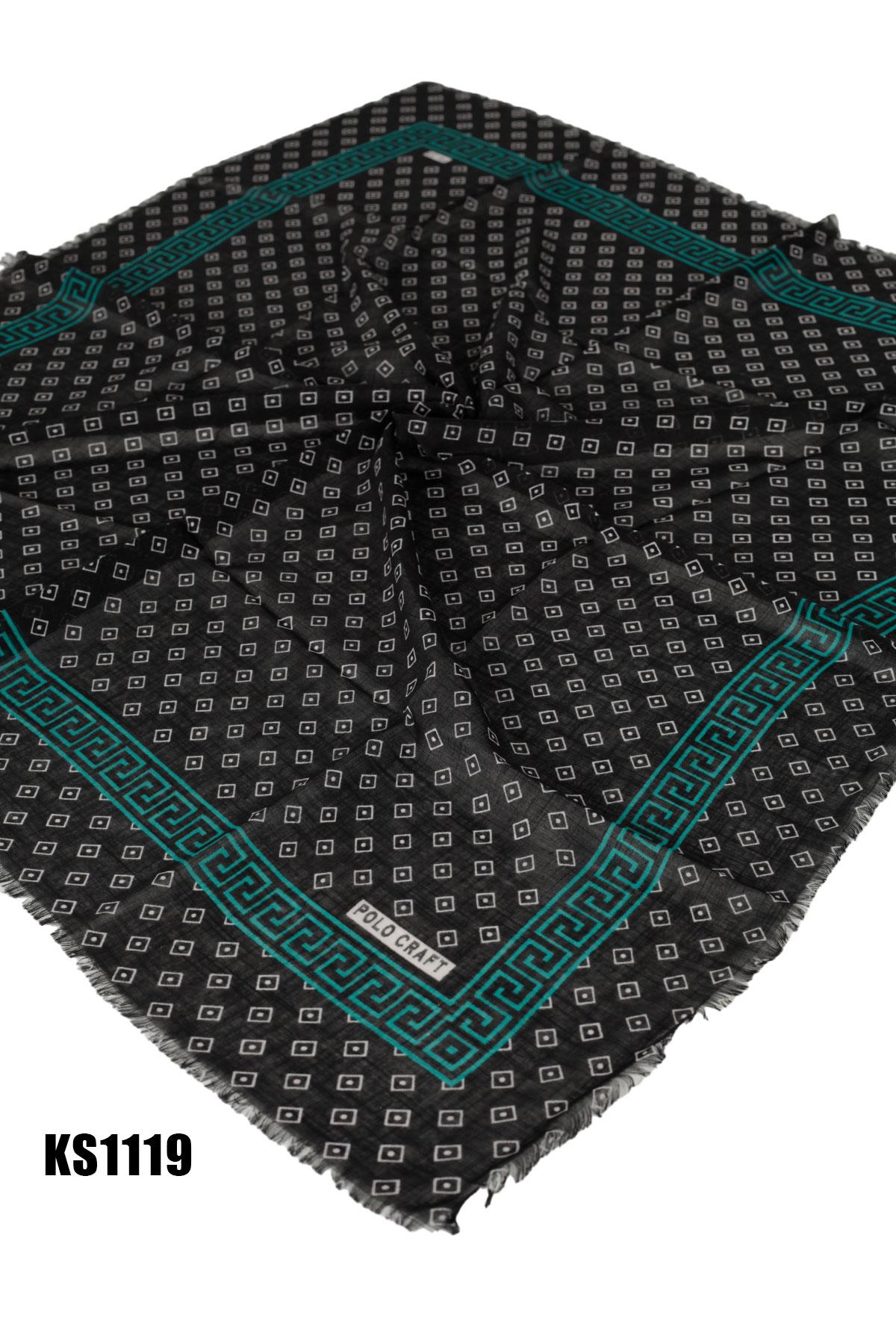 Desenli Flamlı Eşarp 100*100cm KS1119-1012KS1119