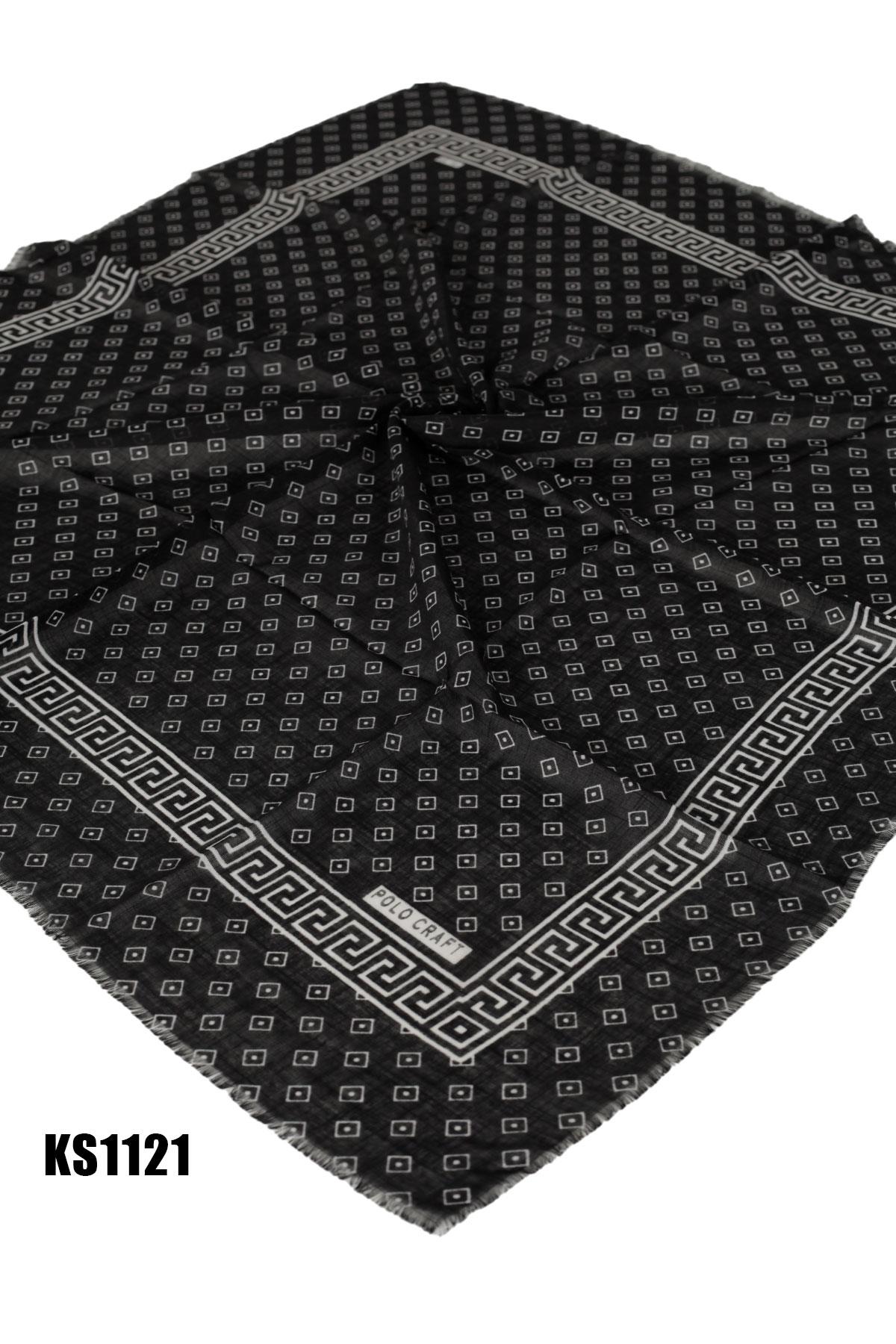 Desenli Flamlı Eşarp 100*100cm KS1121-1014KS1121