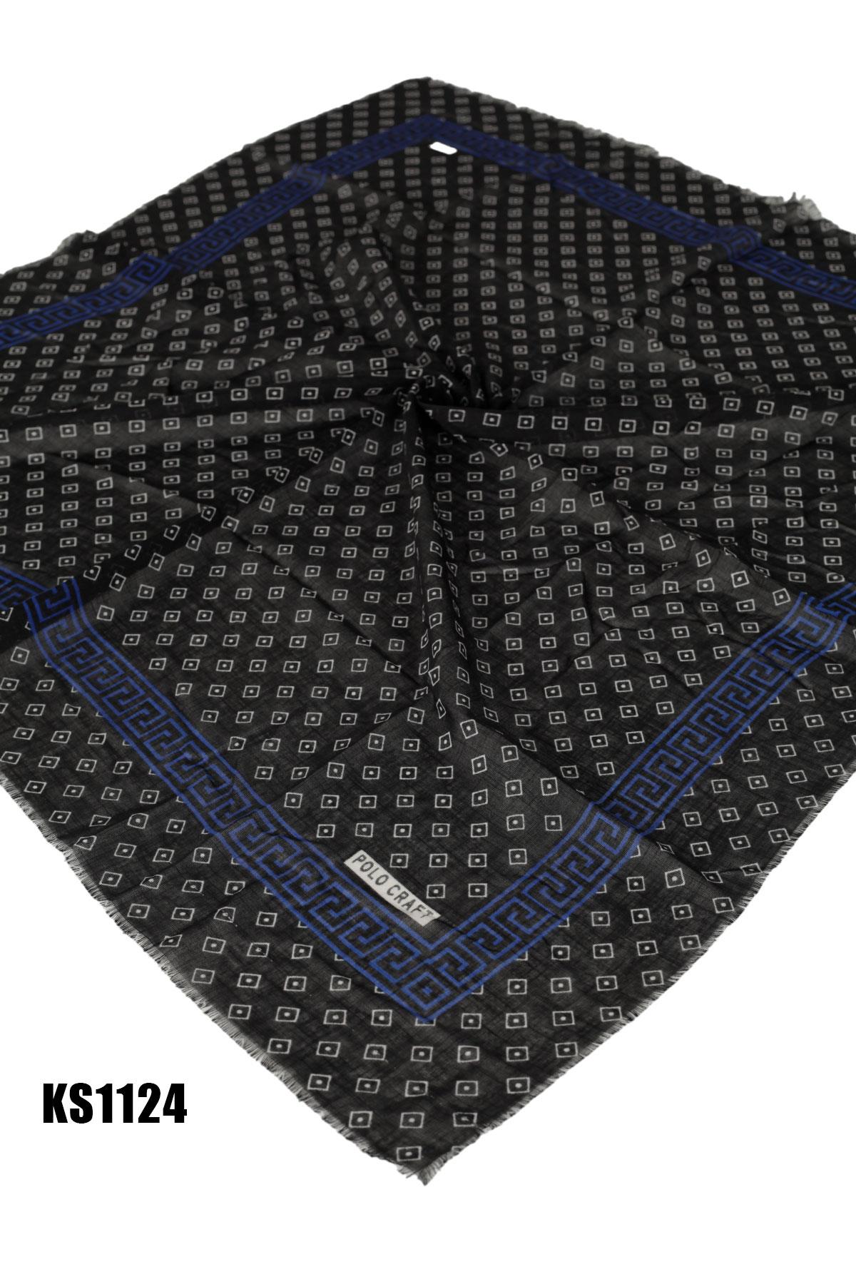 Desenli Flamlı Eşarp 100*100cm KS1124-1017KS1124