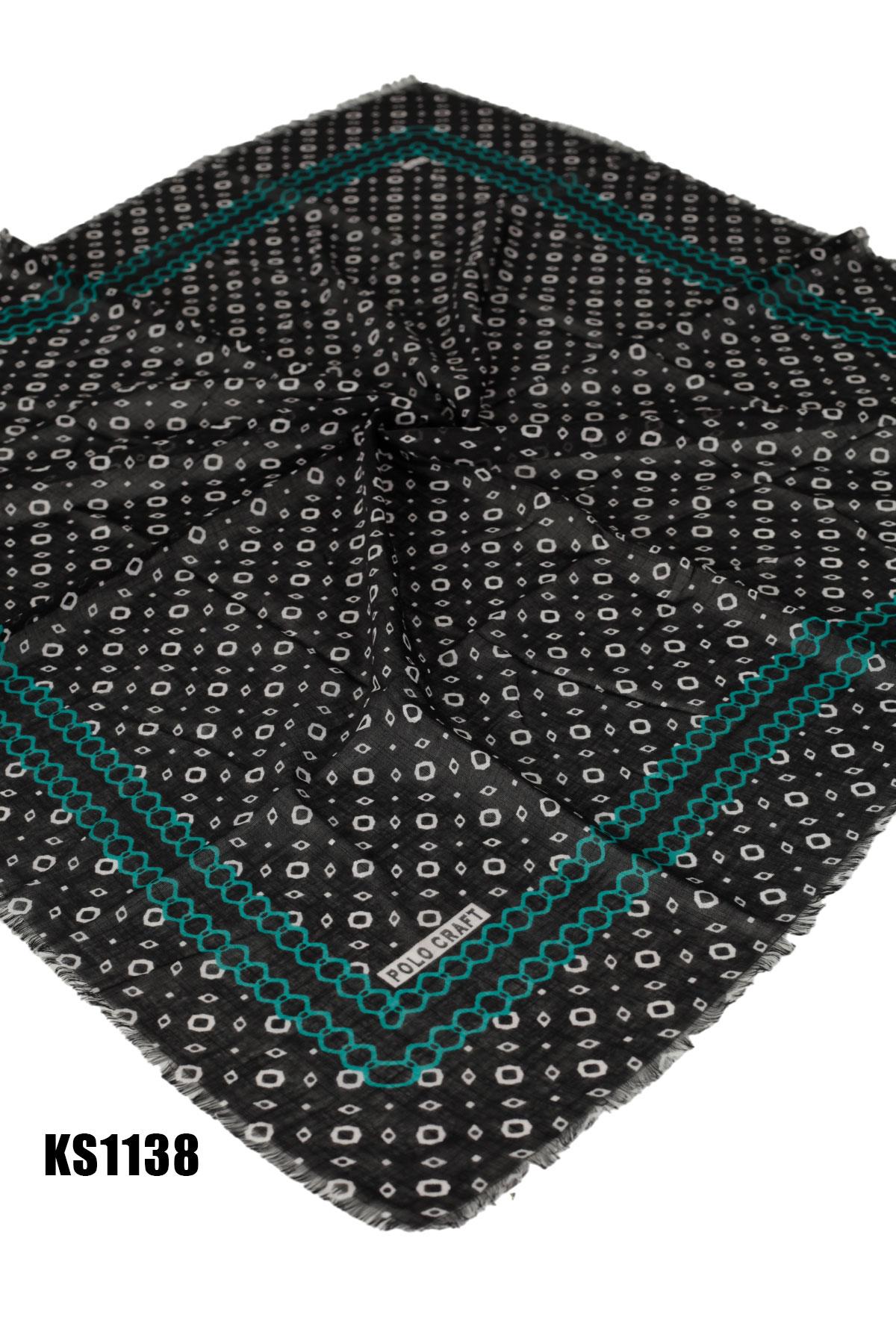 Desenli Flamlı Eşarp 100*100cm KS1138-1031KS1138