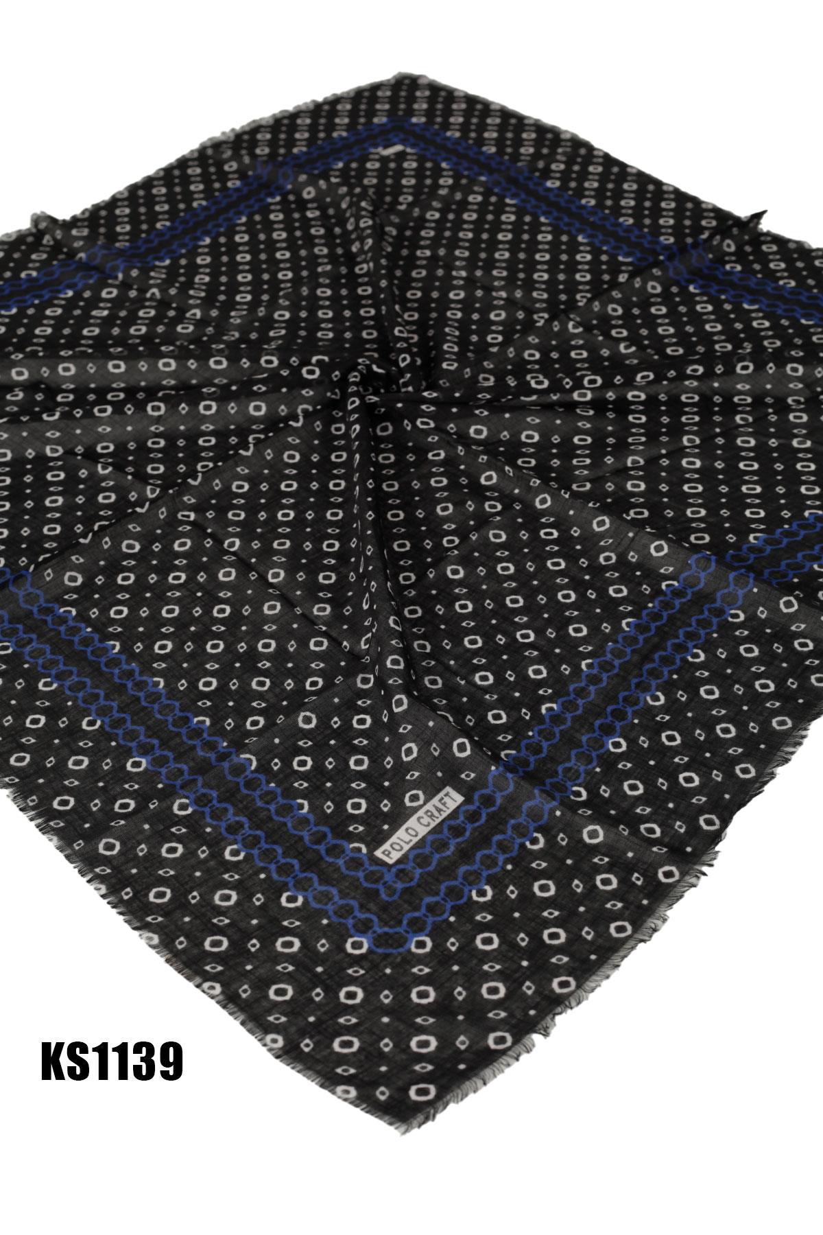 Desenli Flamlı Eşarp 100*100cm KS1139-1032KS1139