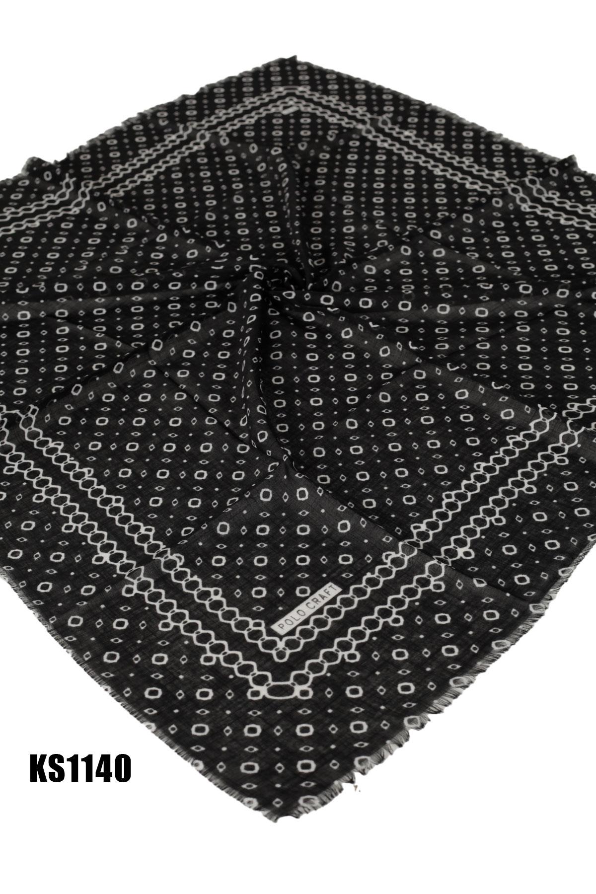 Desenli Flamlı Eşarp 100*100cm KS1140-1033KS1140