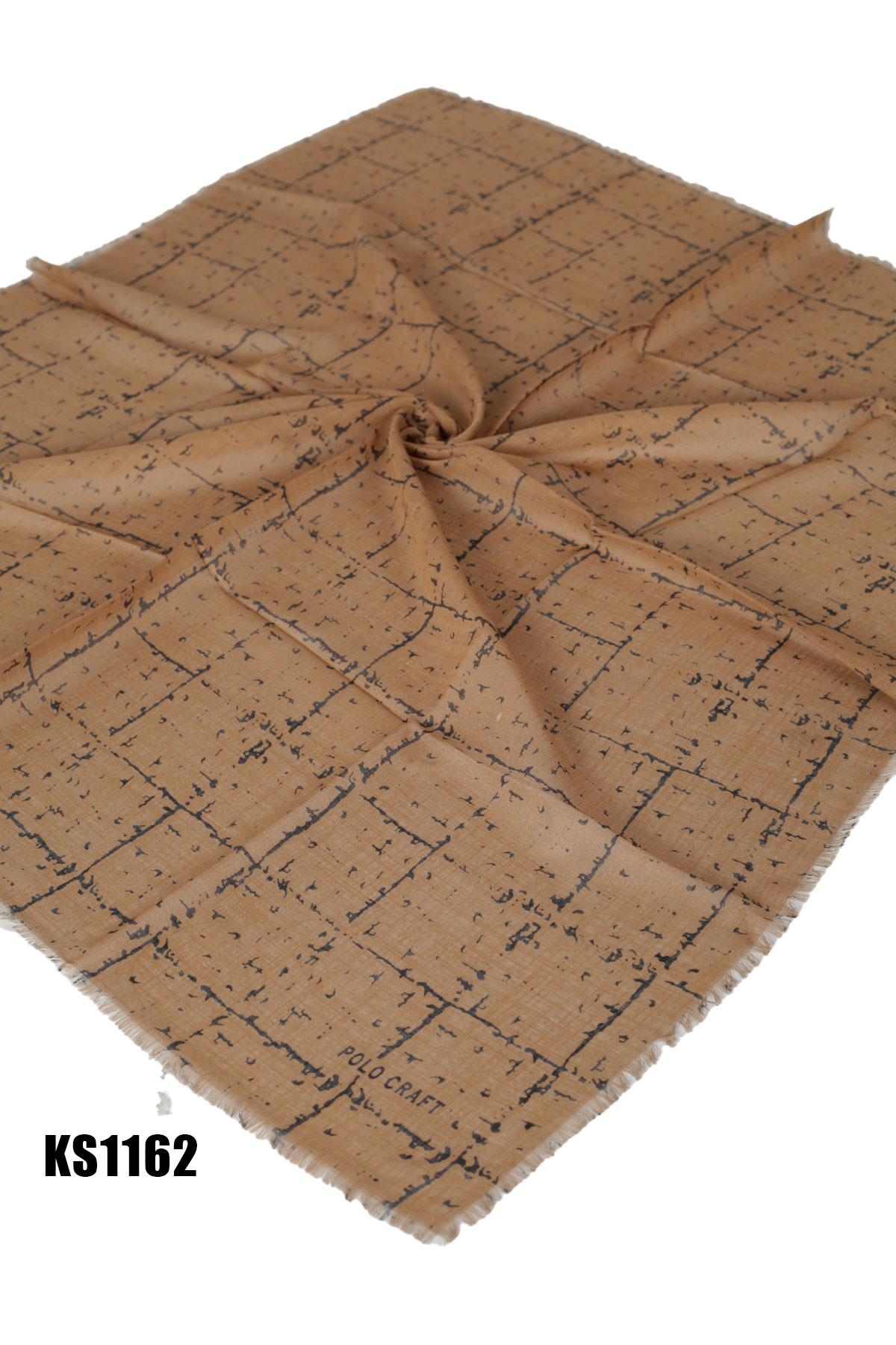 Desenli Flamlı Eşarp 100*100cm KS1162-1119KS1162