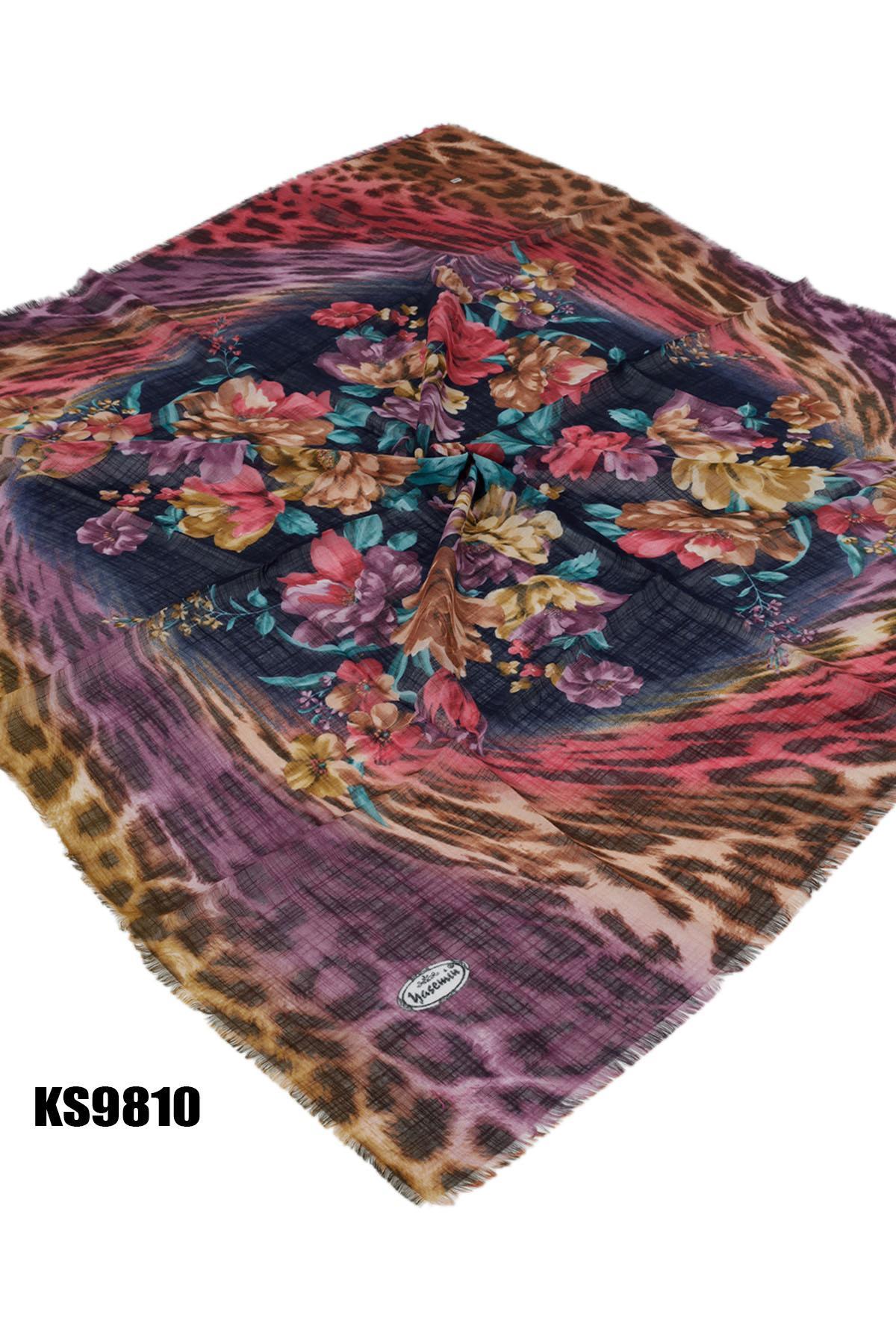 Kampanyalı Desenli Flamlı Eşarp KS9810-1617KS9810-1617