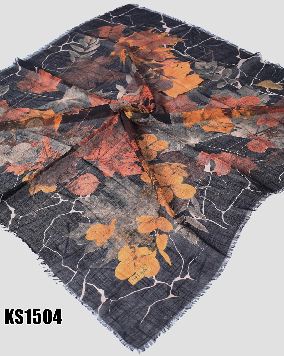 Soft İpek 100*100cm Flamlı Eşarp KS1504-1311KS1504