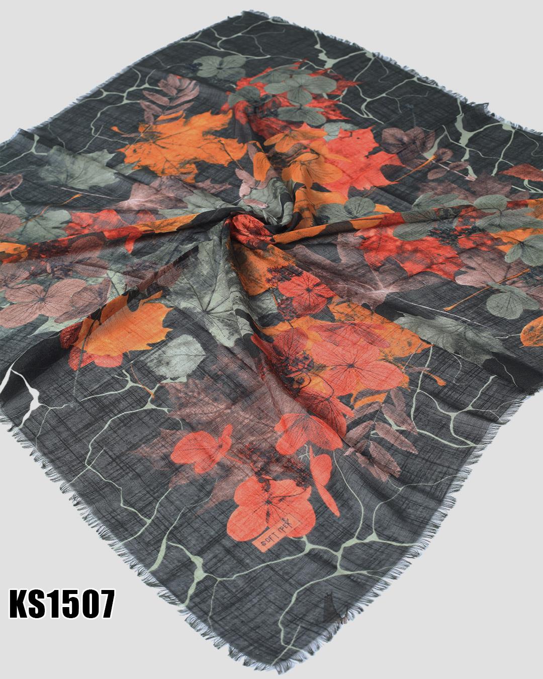 Soft İpek 100*100cm Flamlı Eşarp KS1507-1323KS1507