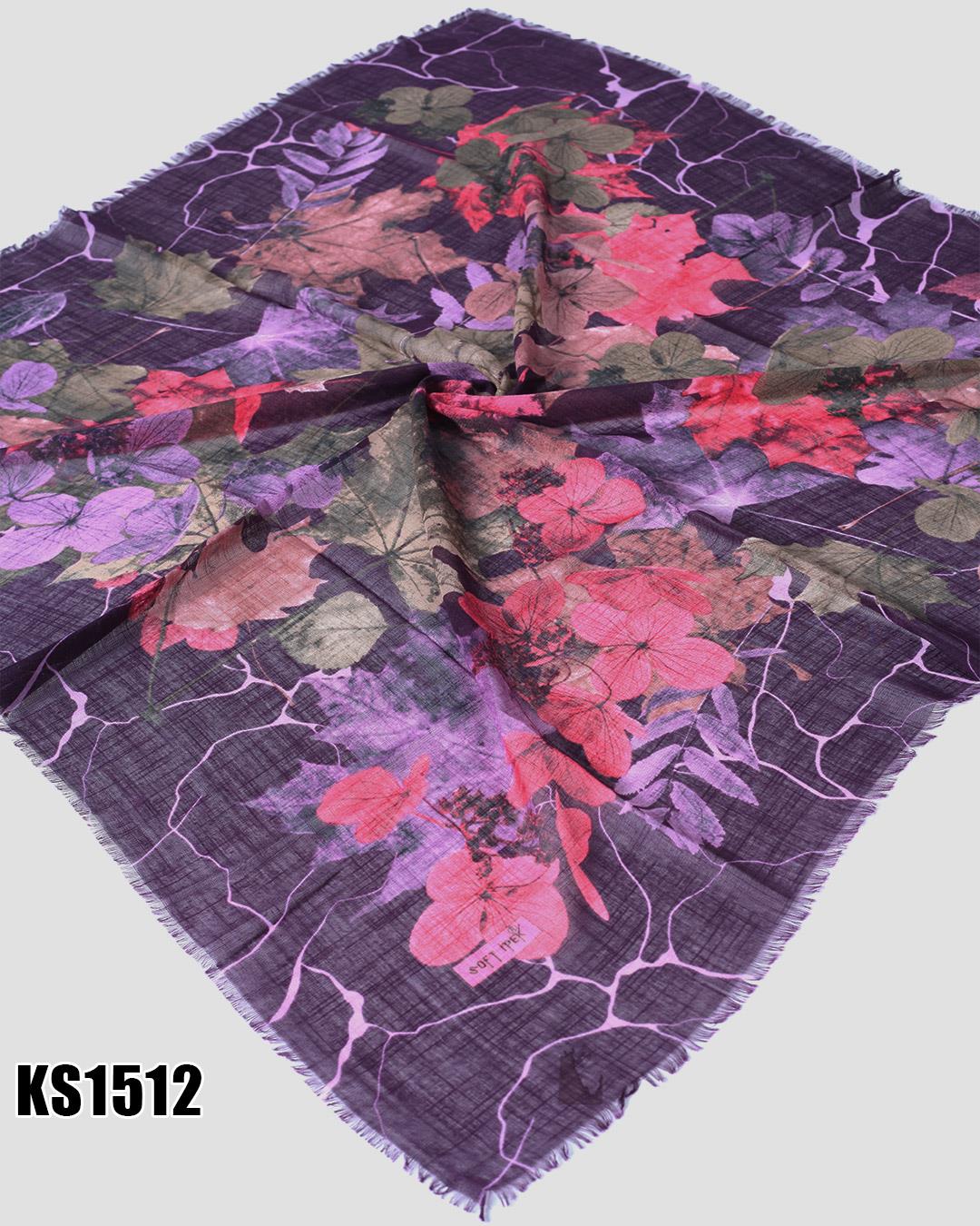 Soft İpek 100*100cm Flamlı Eşarp KS1512-1406KS1512