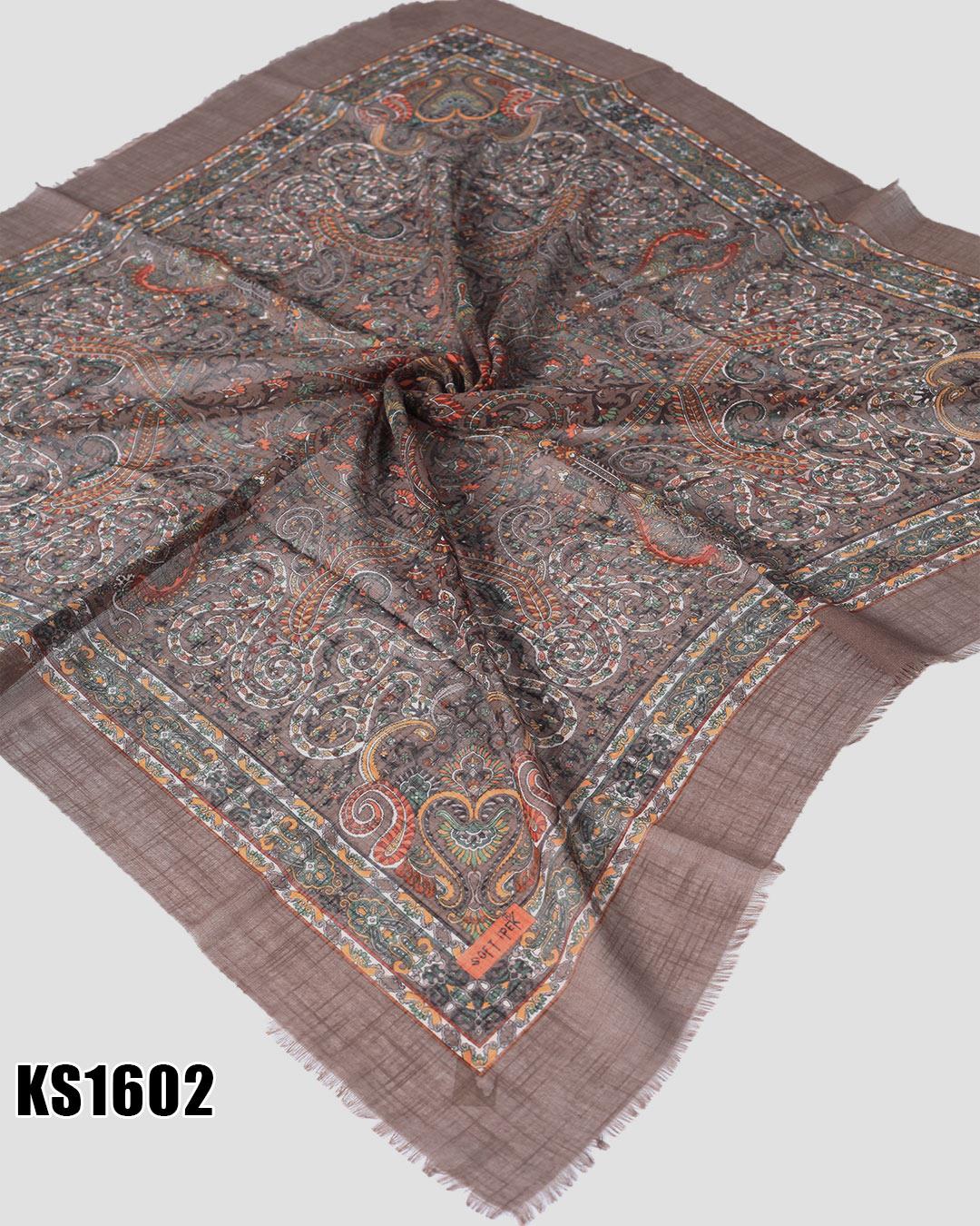 Soft İpek 100*100cm Flamlı Eşarp KS1602-1417KS1602