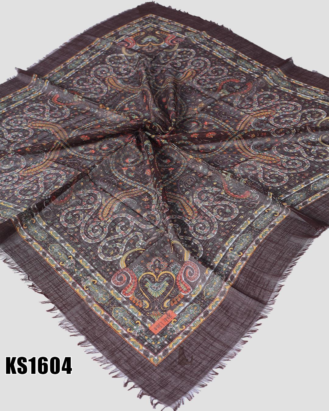 Soft İpek 100*100cm Flamlı Eşarp KS1604-1426KS1604