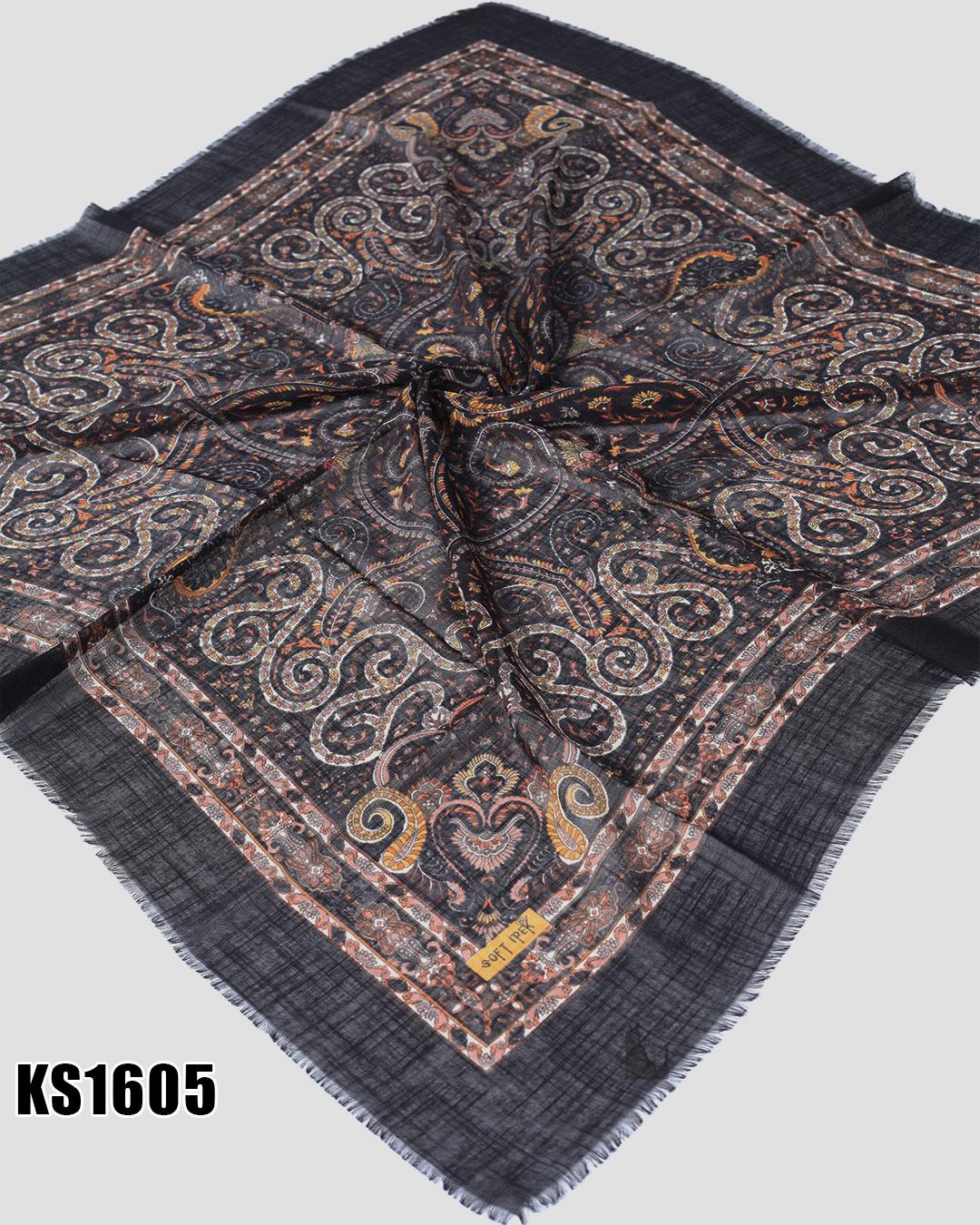 Soft İpek 100*100cm Flamlı Eşarp KS1605-1429KS1605