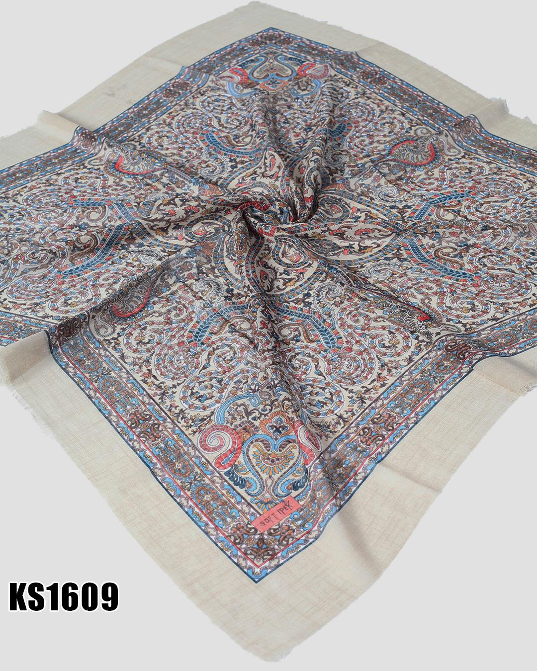 Soft İpek 100*100cm Flamlı Eşarp KS1609-1502KS1609