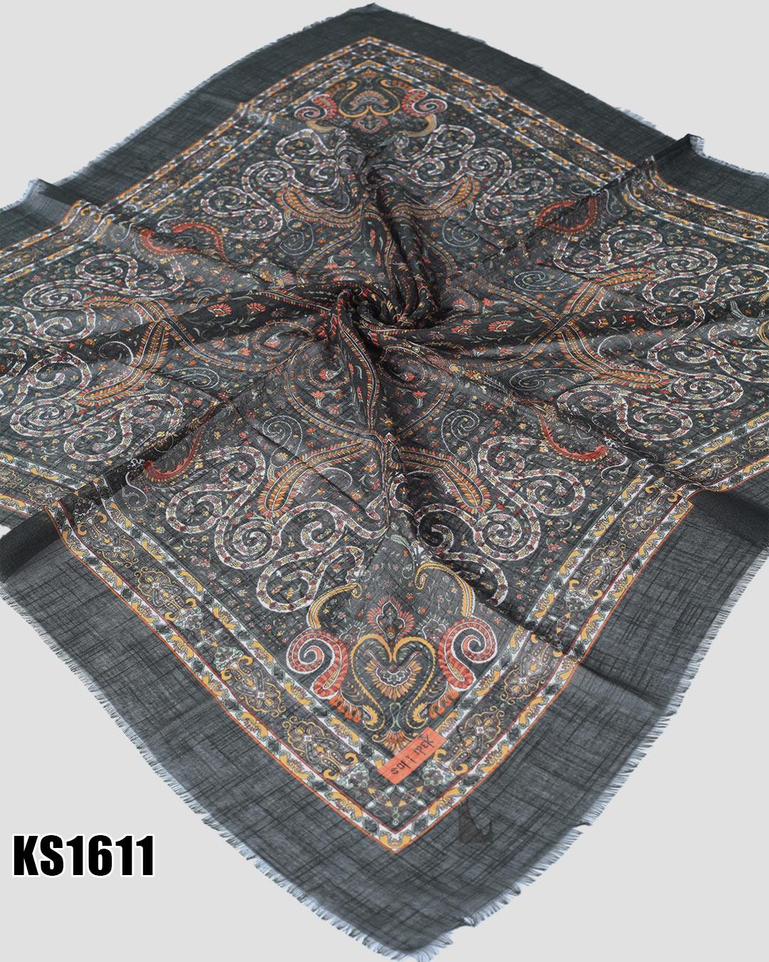 Soft İpek 100*100cm Flamlı Eşarp KS1611-1504KS1611
