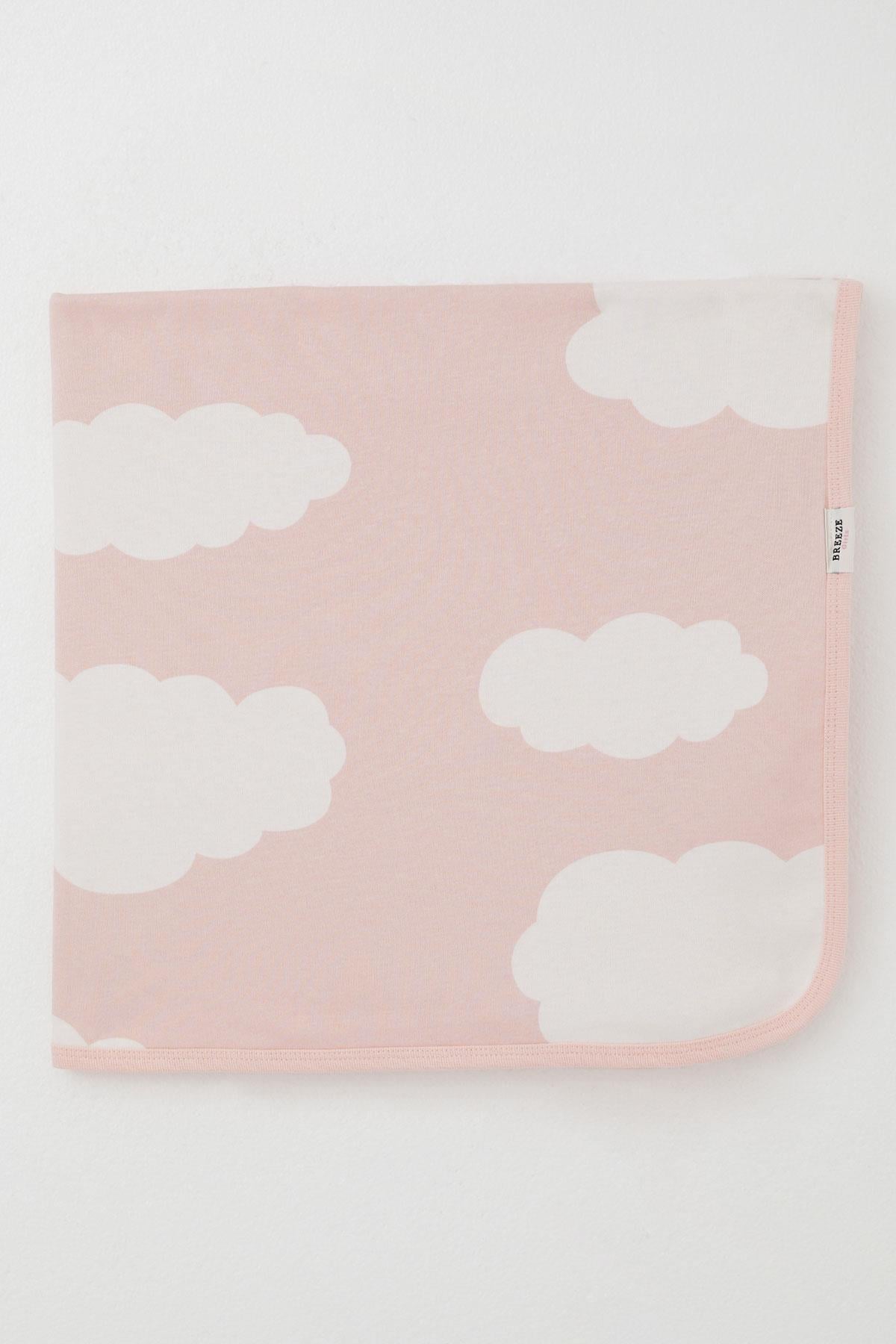 Breeze  Yenidoğan Bebek Battaniyesi Bulut Desenli Pembe (Standart)