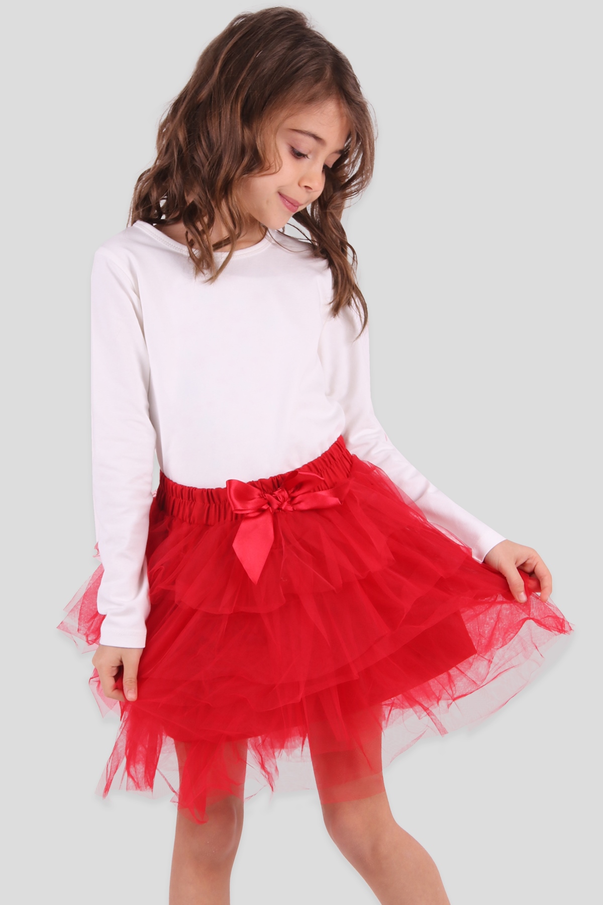 Kız Çocuk Tütü Etek Kırmızı 3-7 Yaş - Wholesale Children Clothing | Breeze