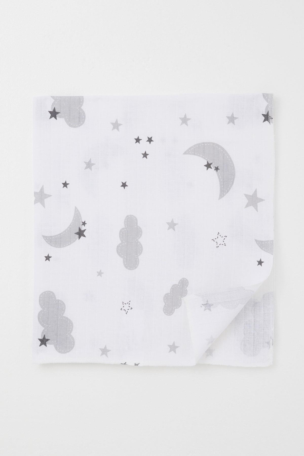 Breeze Yenidoğan Bebek Müslin Battaniye Gökyüzü Temalı Ekru (Standart)