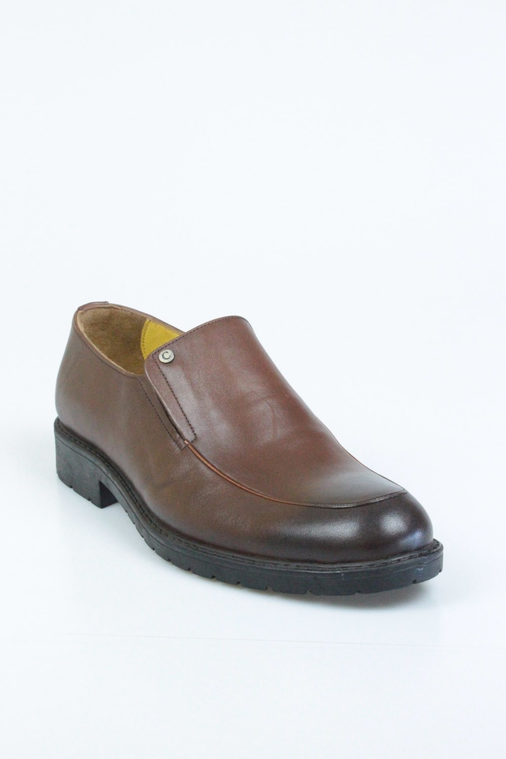 Erkek Klasik Termo Taban Kışlık Ayakkabı Kahverengi Bağcıksız - Erzen