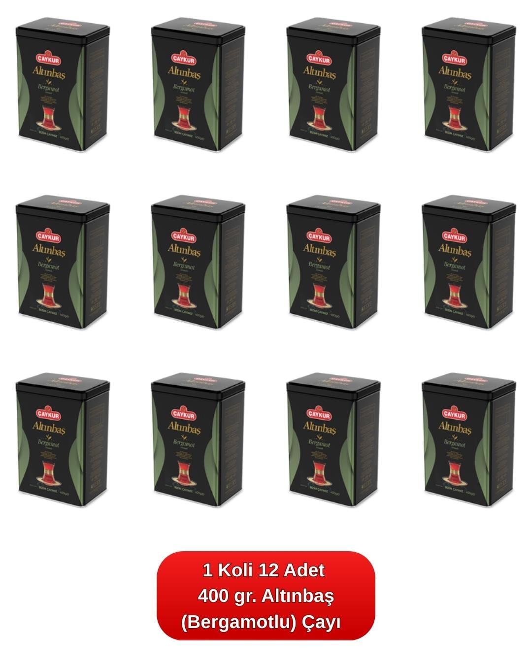 Altınbaş Çay Teneke Kutu (Bergamotlu) 400 gr. 12'li Koli