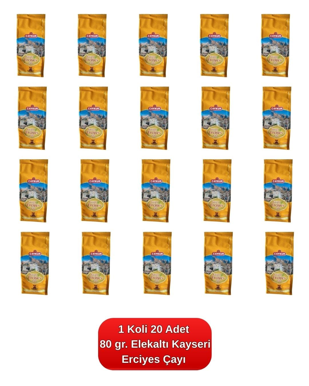 Elekaltı Kayseri Erciyes Çayı 80 gr. 20'li Koli
