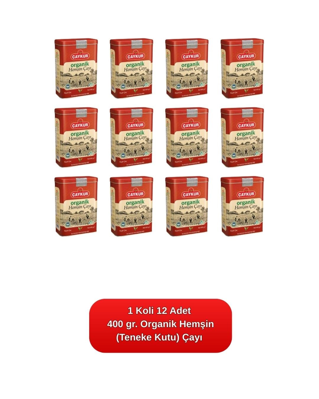 Organik Hemşin Çayı (Teneke Kutu) 400 gr. 12'li Koli