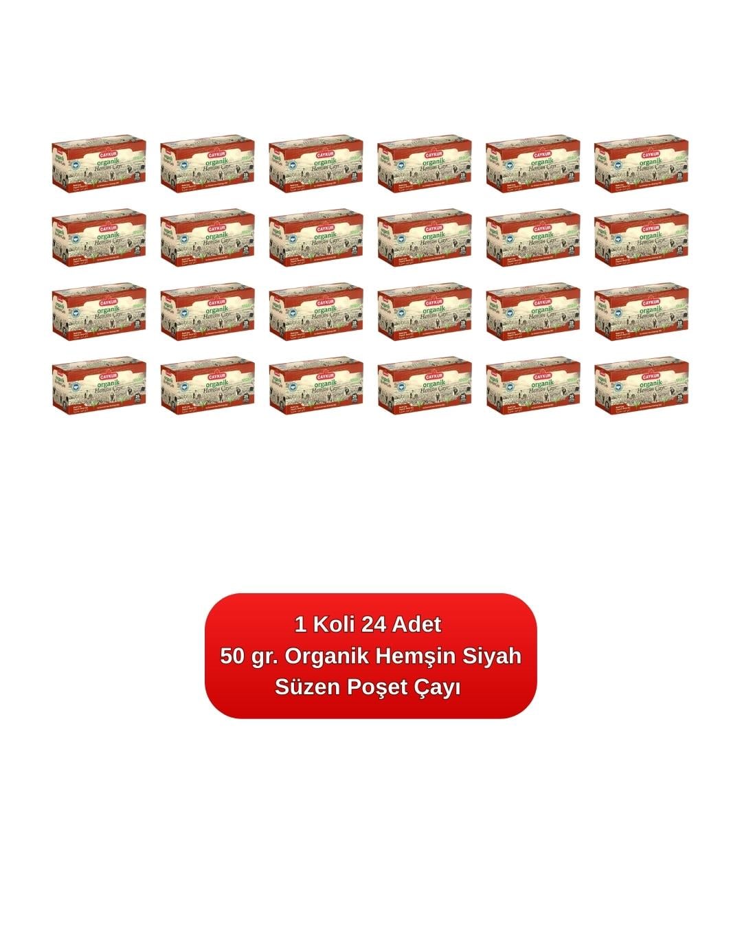 Organik Hemşin Siyah Süzen Poşet 50 gr. 24'lü Koli