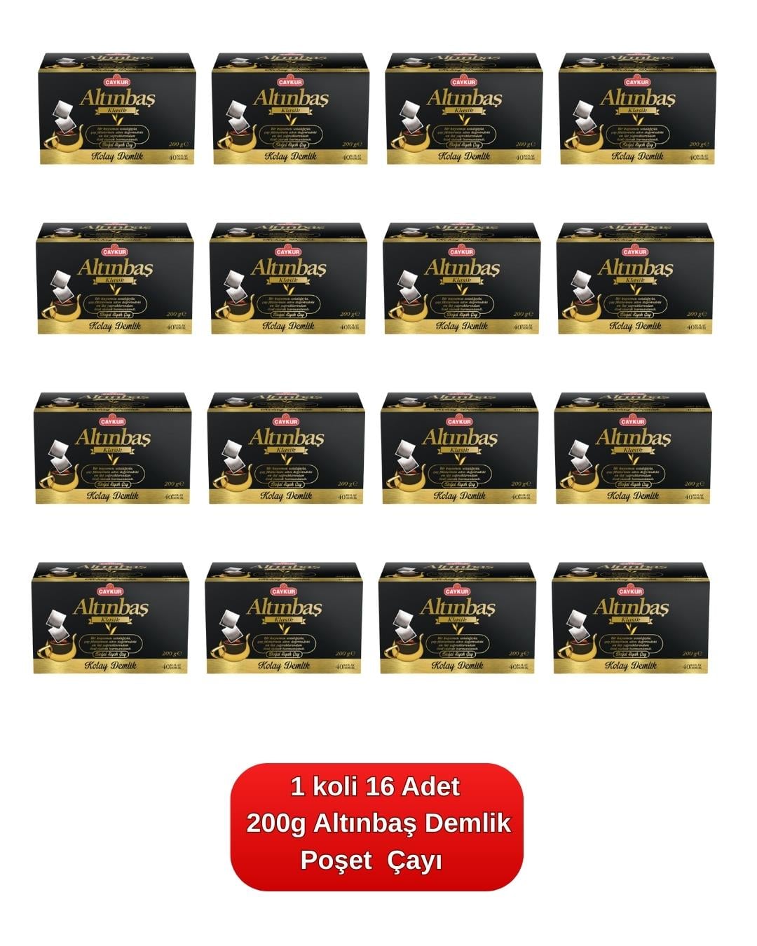 Altınbaş Demlik Poşet Çayı 200 gr. 16'lı Koli